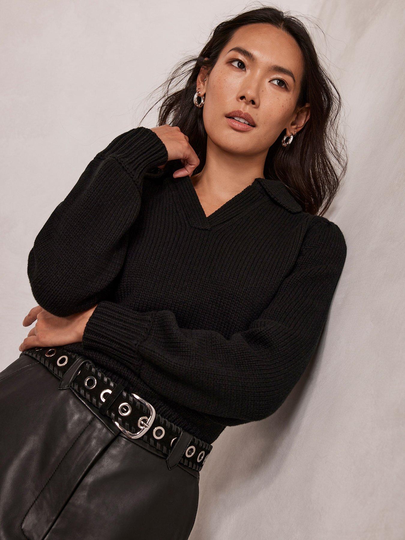 Black Puff Sleeve Jumper