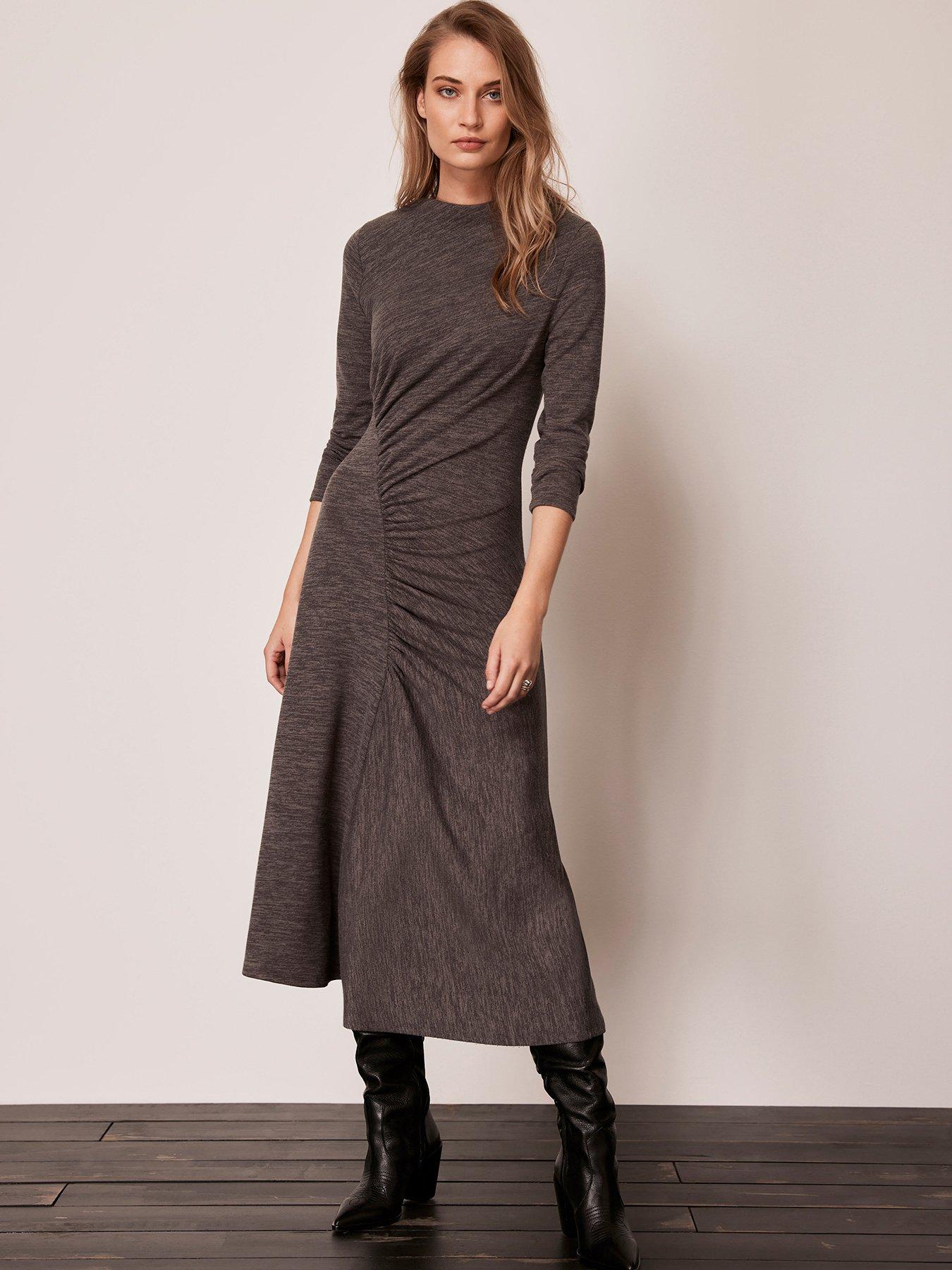 Ruched Side Jersey Dress Green