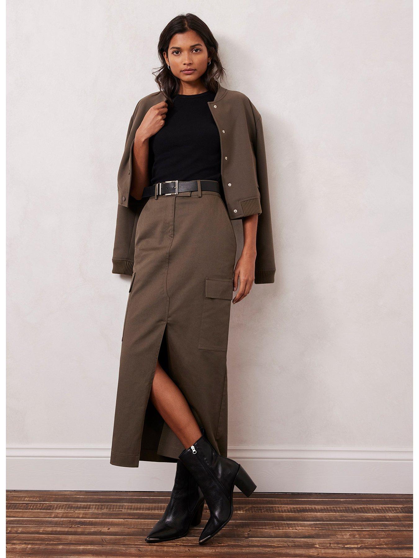 Mint velvet khaki on sale skirt