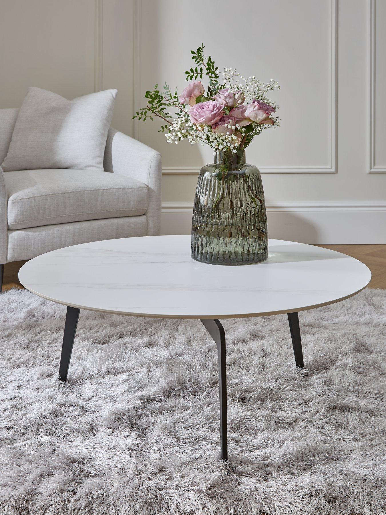 Image 1 of 5 of Very Home Stiletto Ceramic Top Coffee Table - White