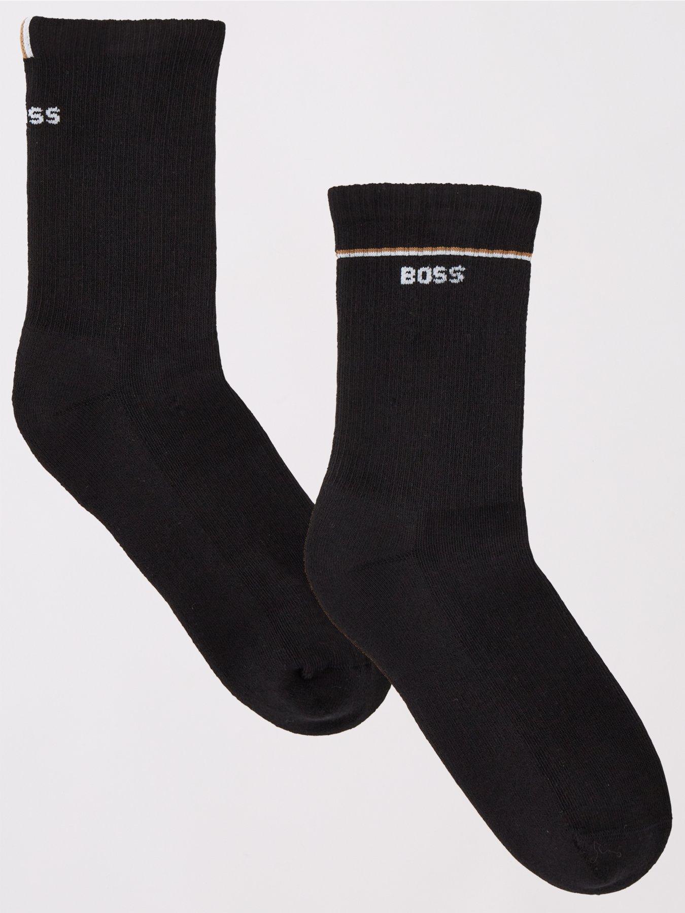 boss-2-pack-iconic-logo-sock-black