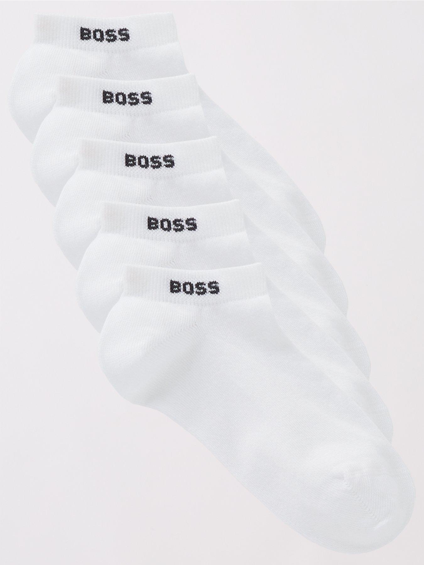 BOSS Logo Trainer Sock 5 Pack - White