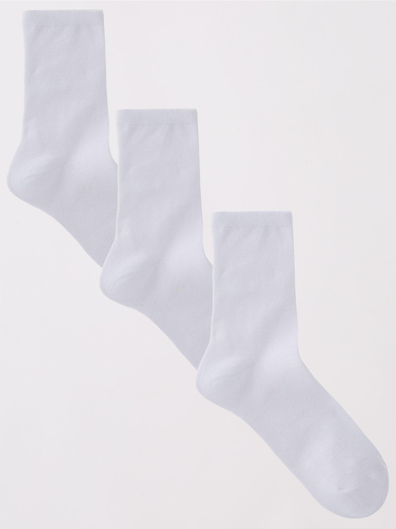 The Very Collection 3 Pack Ankle Socks - White