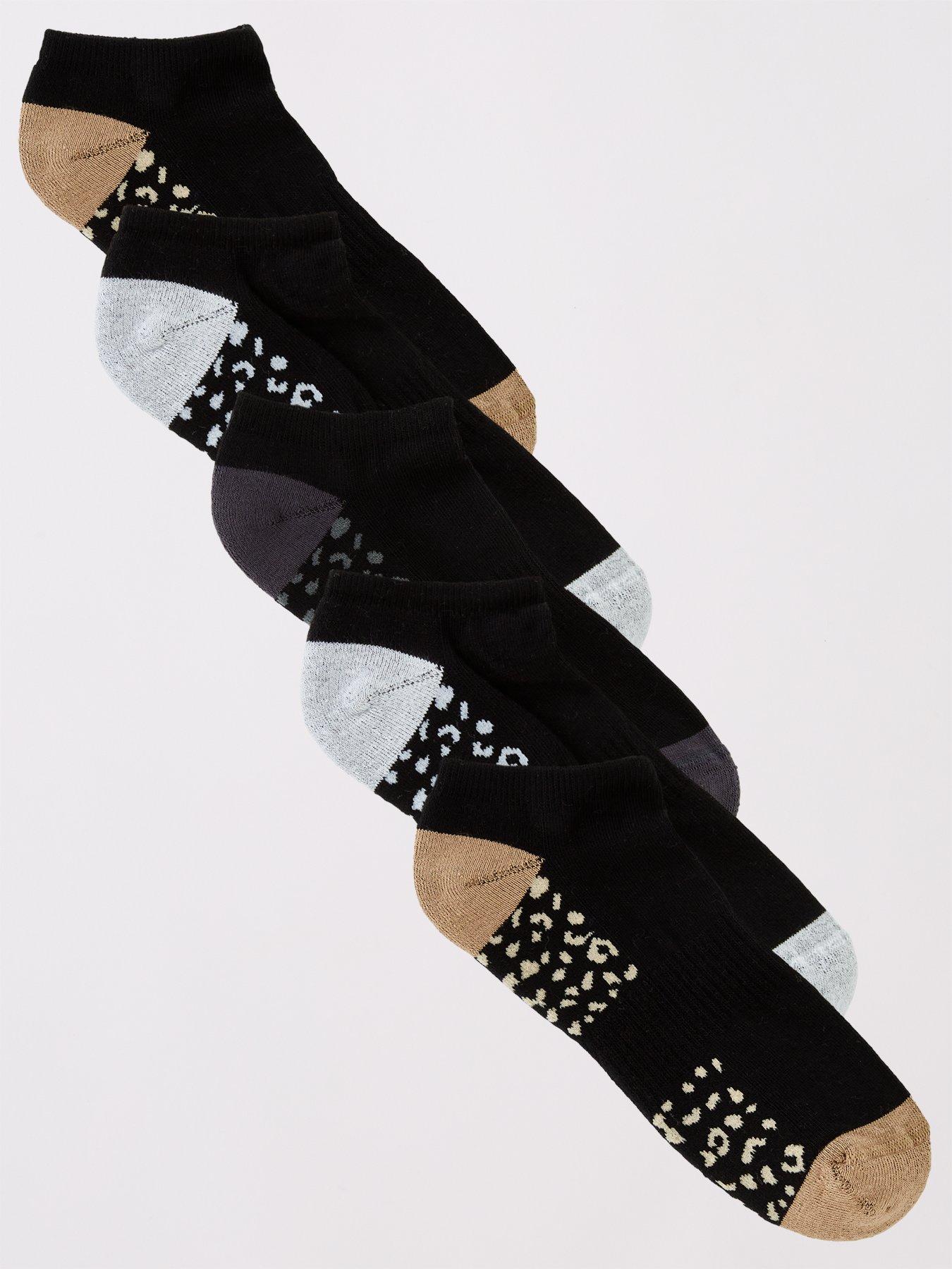 Image 1 of 3 of The Very Collection 5 Pack Targeted Cushioning Trainer Liner - Black