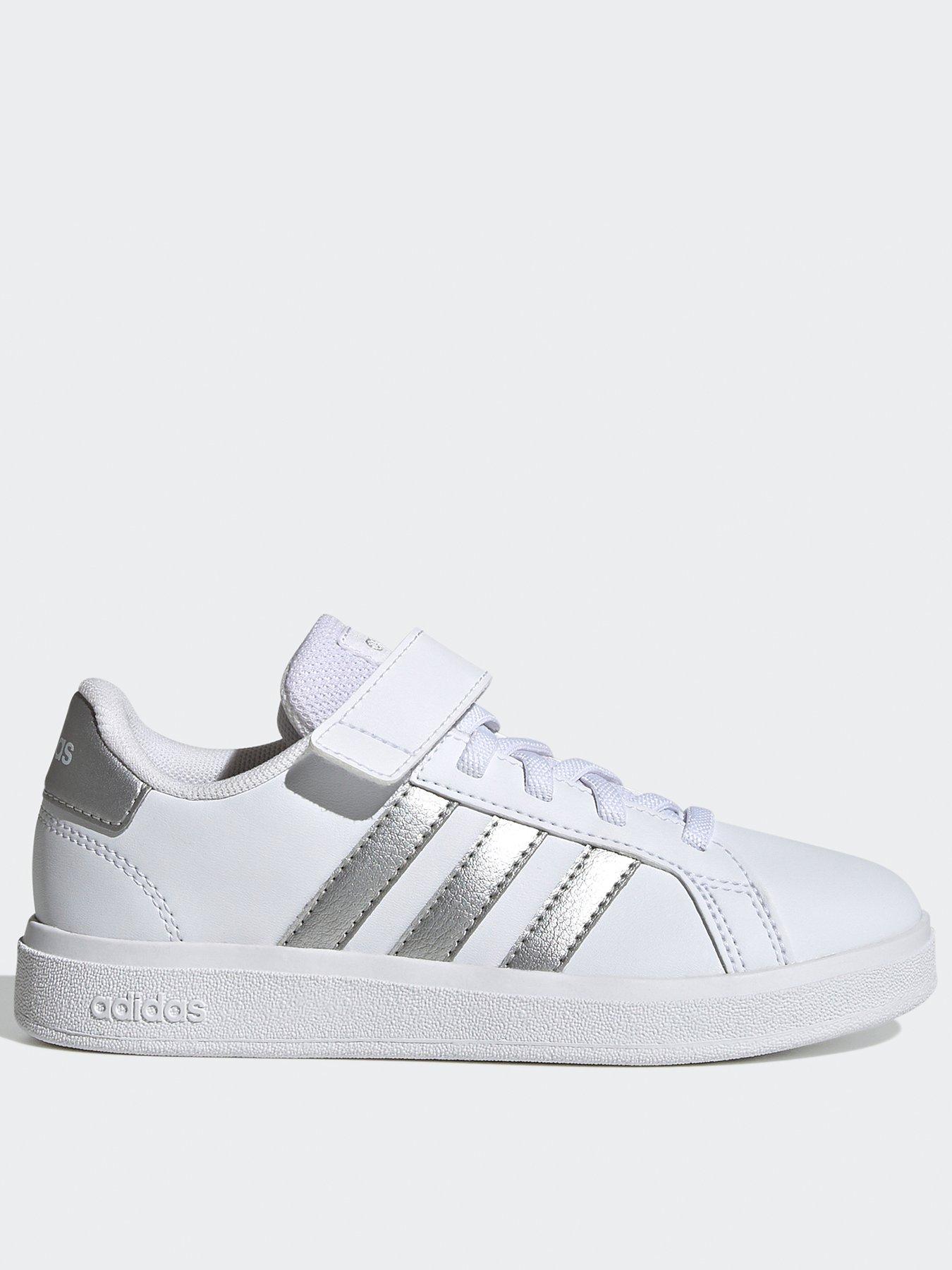 Girls Grand Court 2.0 Trainers White Silver