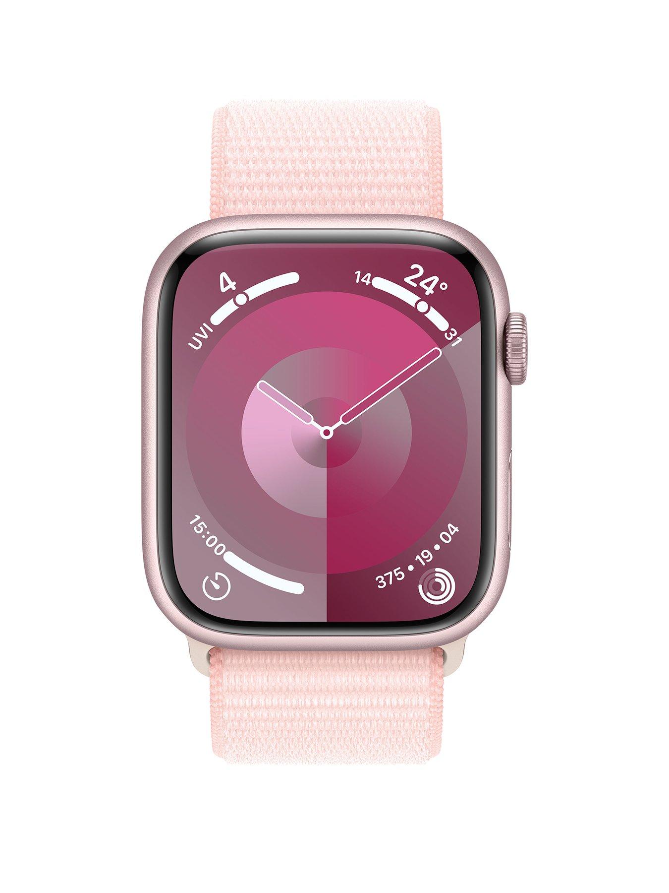 Pink band apple store watch