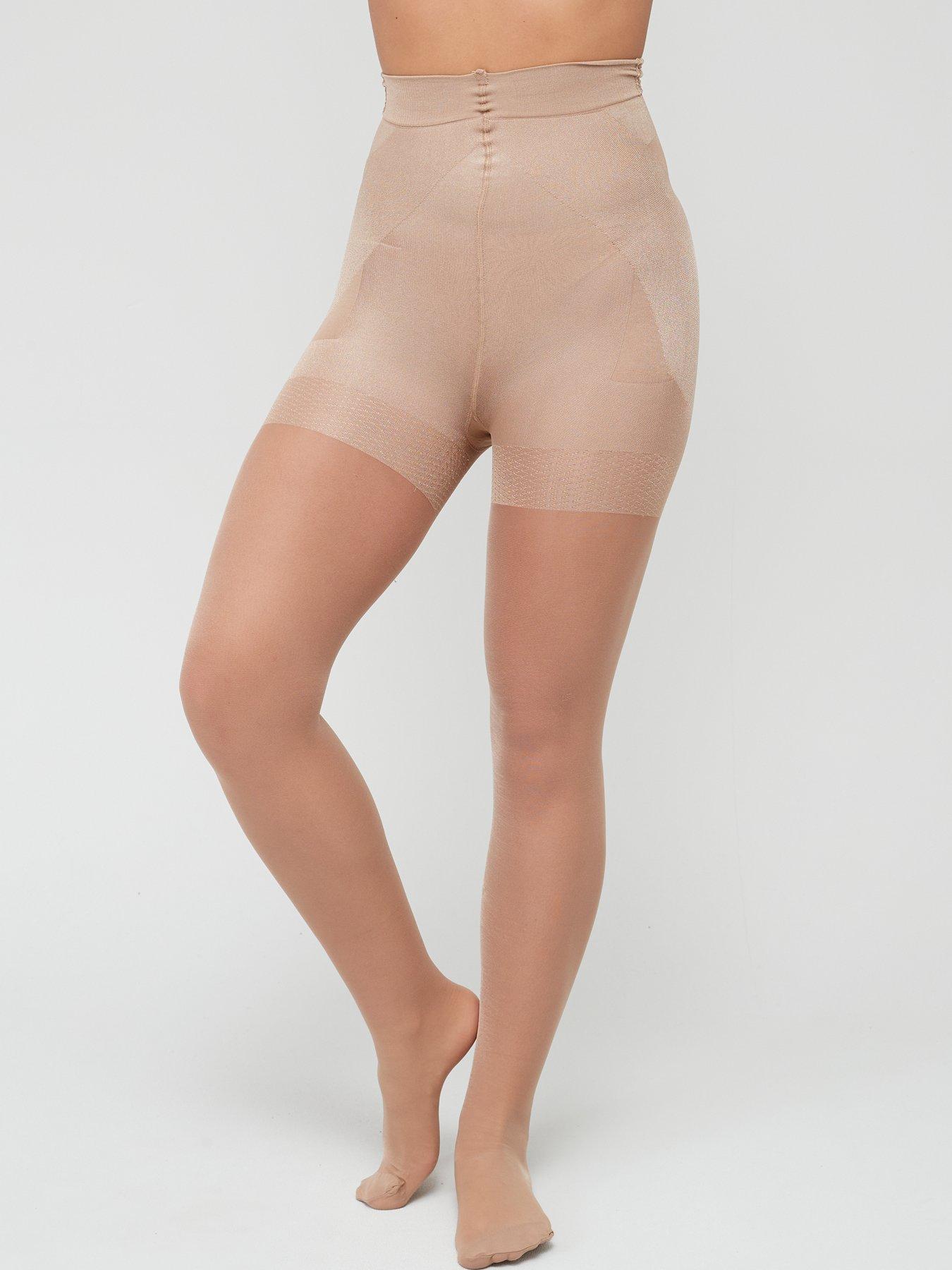 Image 2 of 4 of The Very Collection 2 Pack Bum, Tum Thigh Sheer Tights (shiny) - Tan