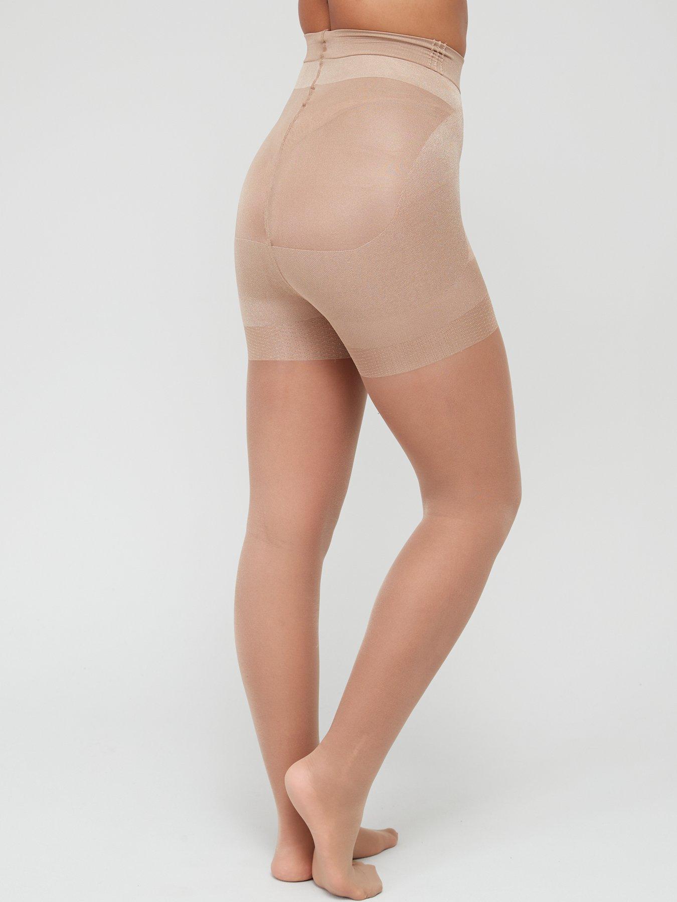 Image 3 of 4 of The Very Collection 2 Pack Bum, Tum Thigh Sheer Tights (shiny) - Tan