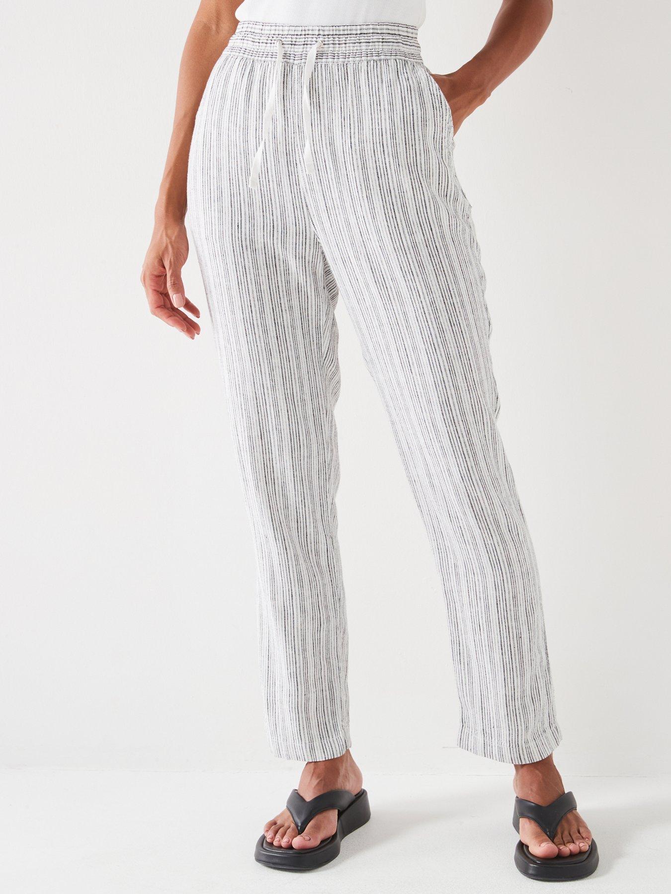 everyday-linen-blend-stripe-trousers-blackwhite