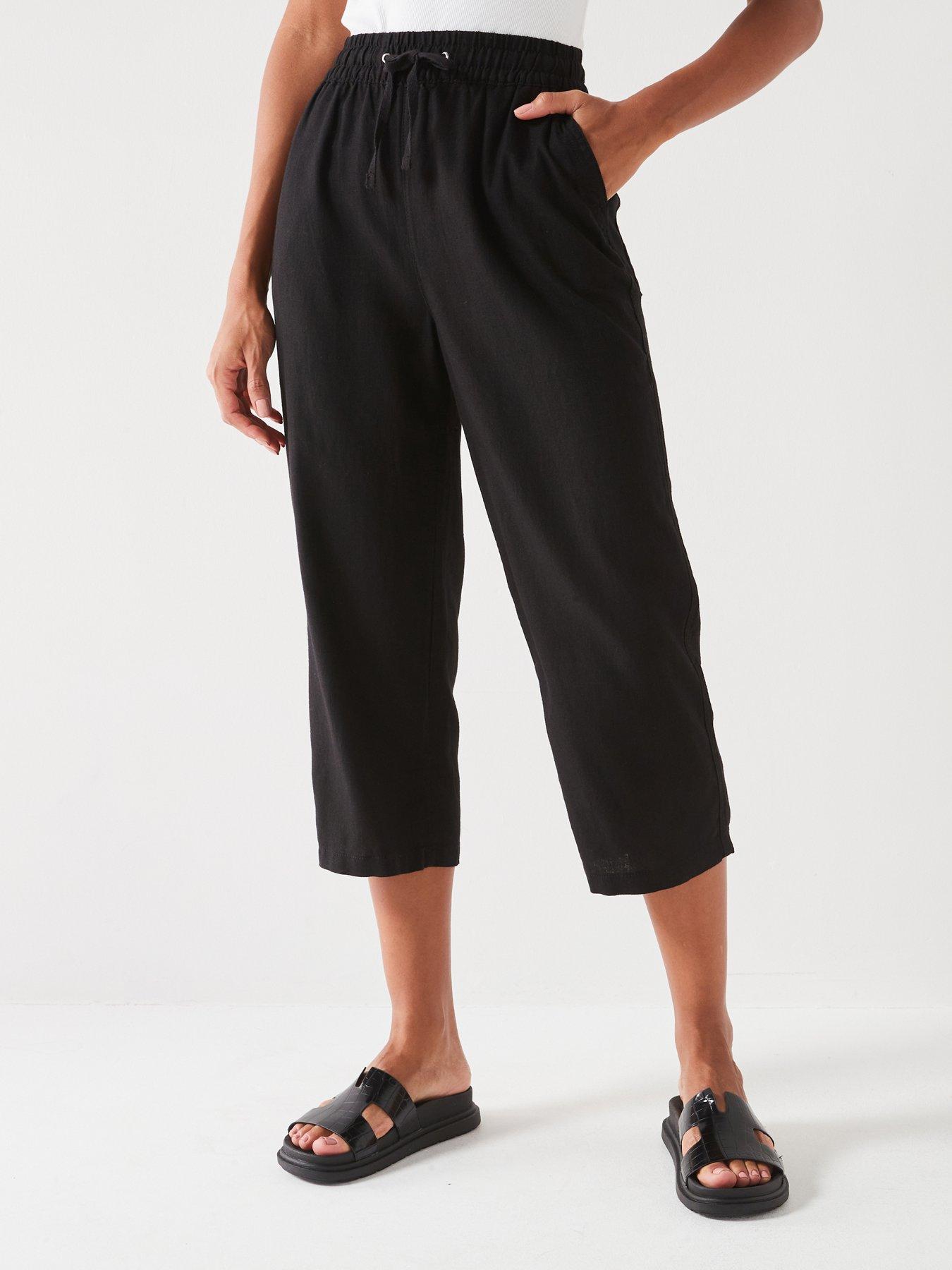 Ladies Cropped Capri Trousers Large Size 16 100% Cotton Summer