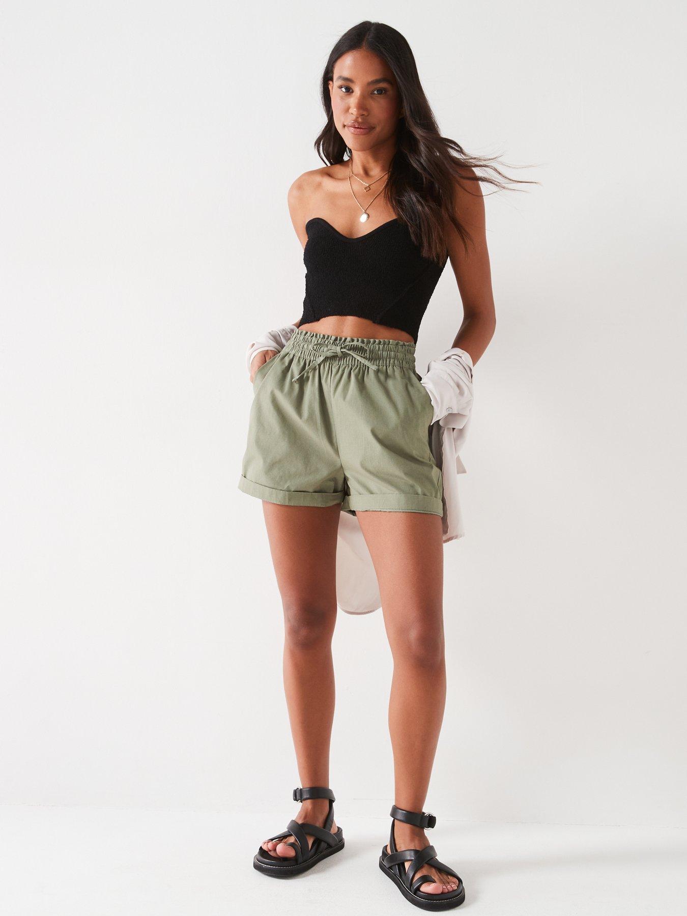 v-by-very-high-waist-turn-up-shorts-khakiback