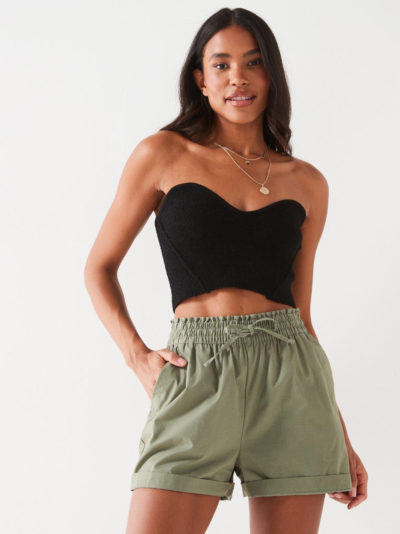 v-by-very-high-waist-turn-up-shorts-khakioutfit