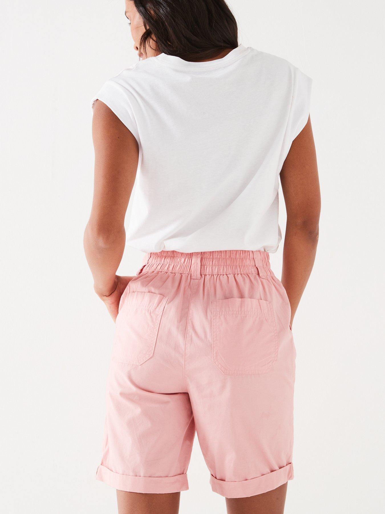 everyday-double-button-poplin-shorts-pinkdetail