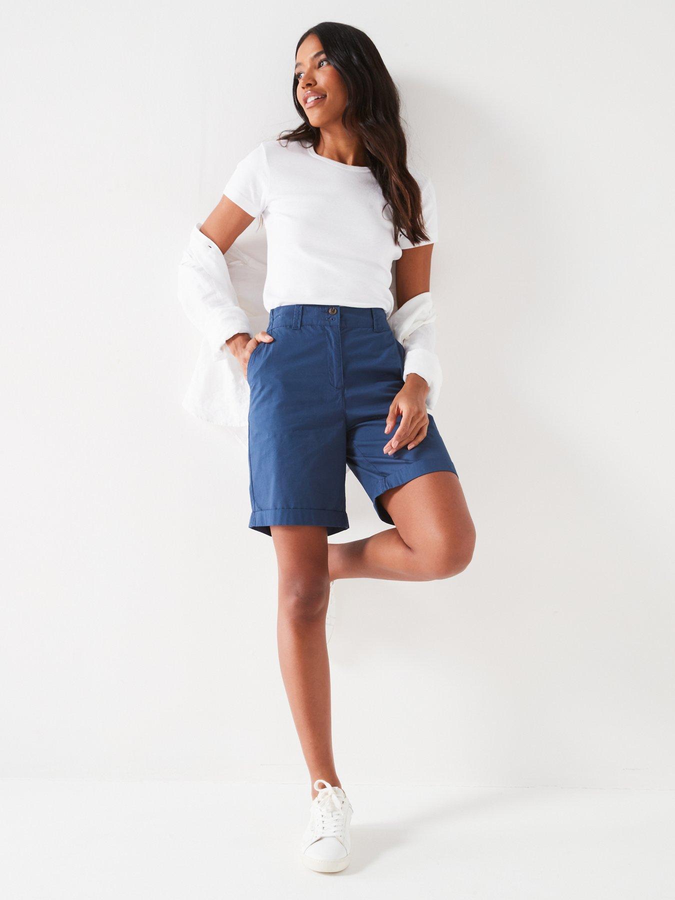 everyday-double-button-poplin-shorts-blueback