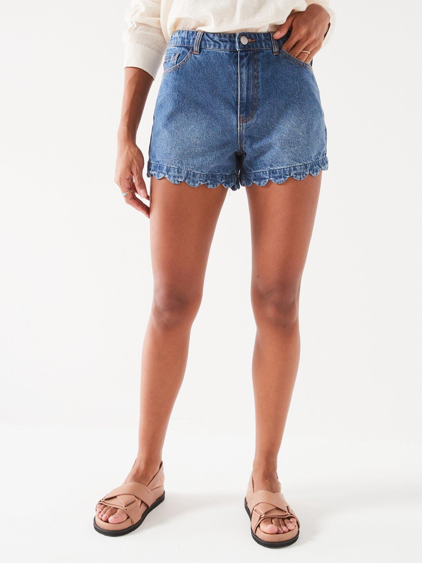 v-by-very-scalloped-hem-denim-shorts-dark-wash