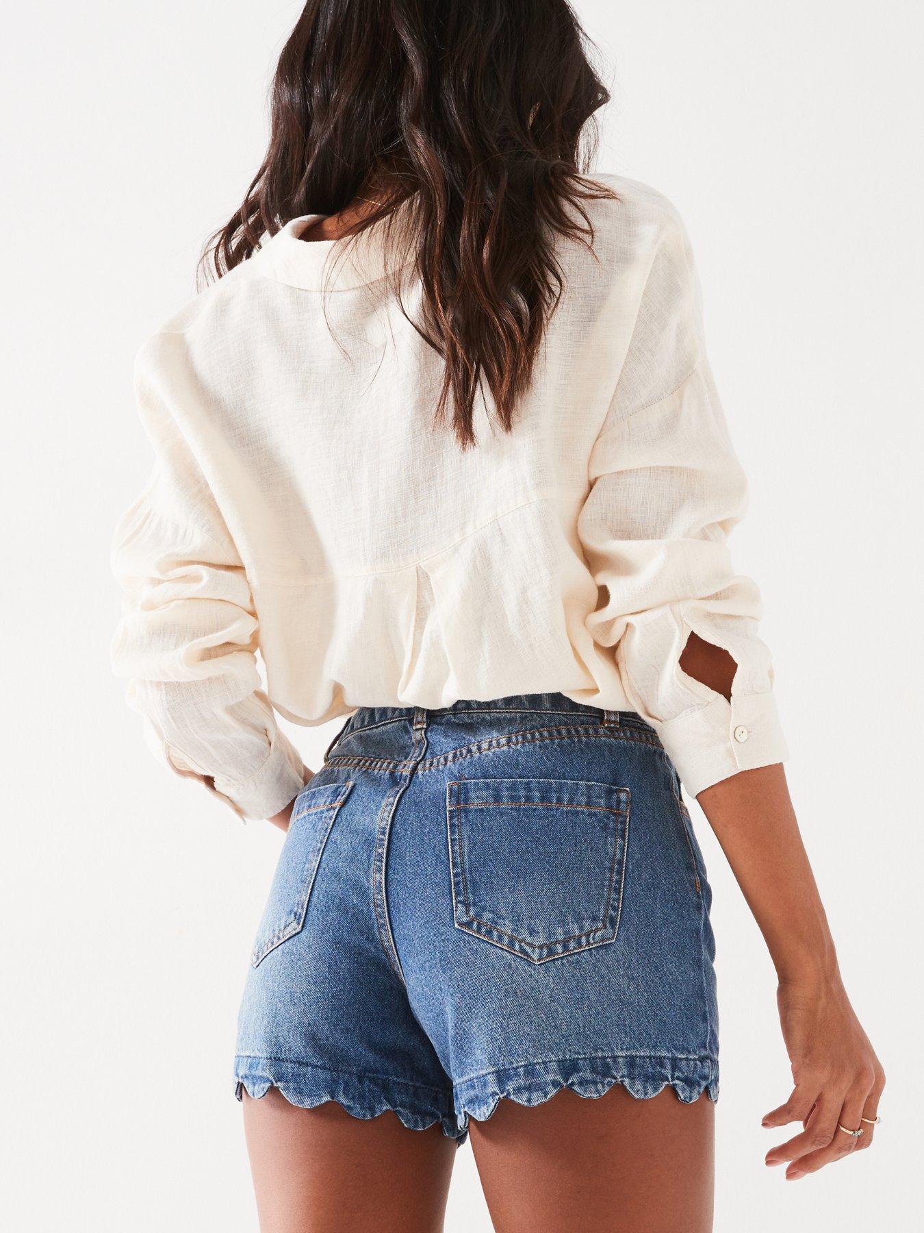 v-by-very-scalloped-hem-denim-shorts-dark-washdetail