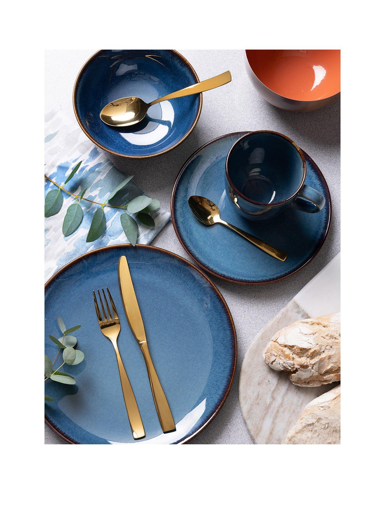 Mason Cash Reactive Set of 4 Dinner Plates – Blue