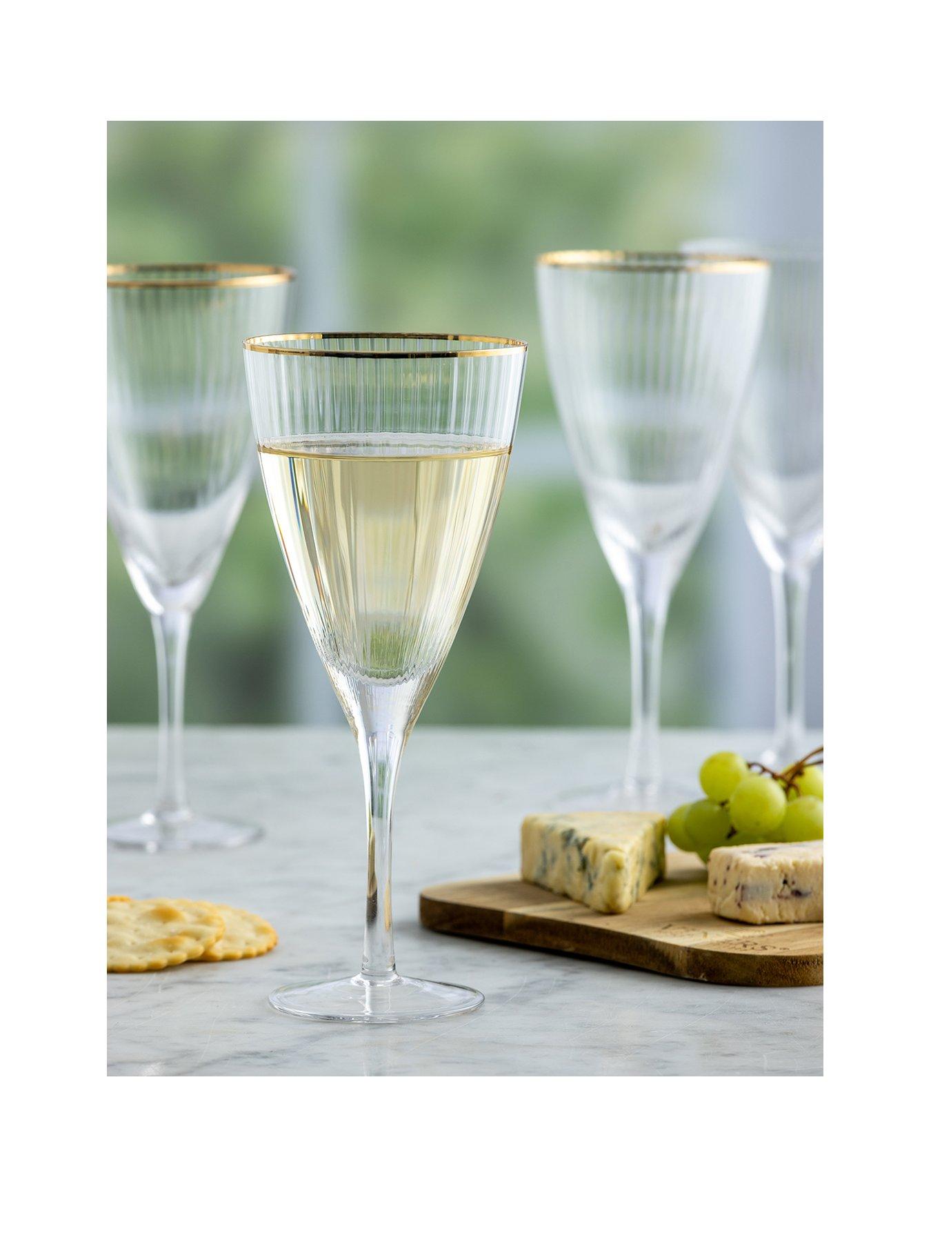 Champagne Flutes Set Of 4 Crystal Prosecco Glasses Tall Wine Glasses 23cl