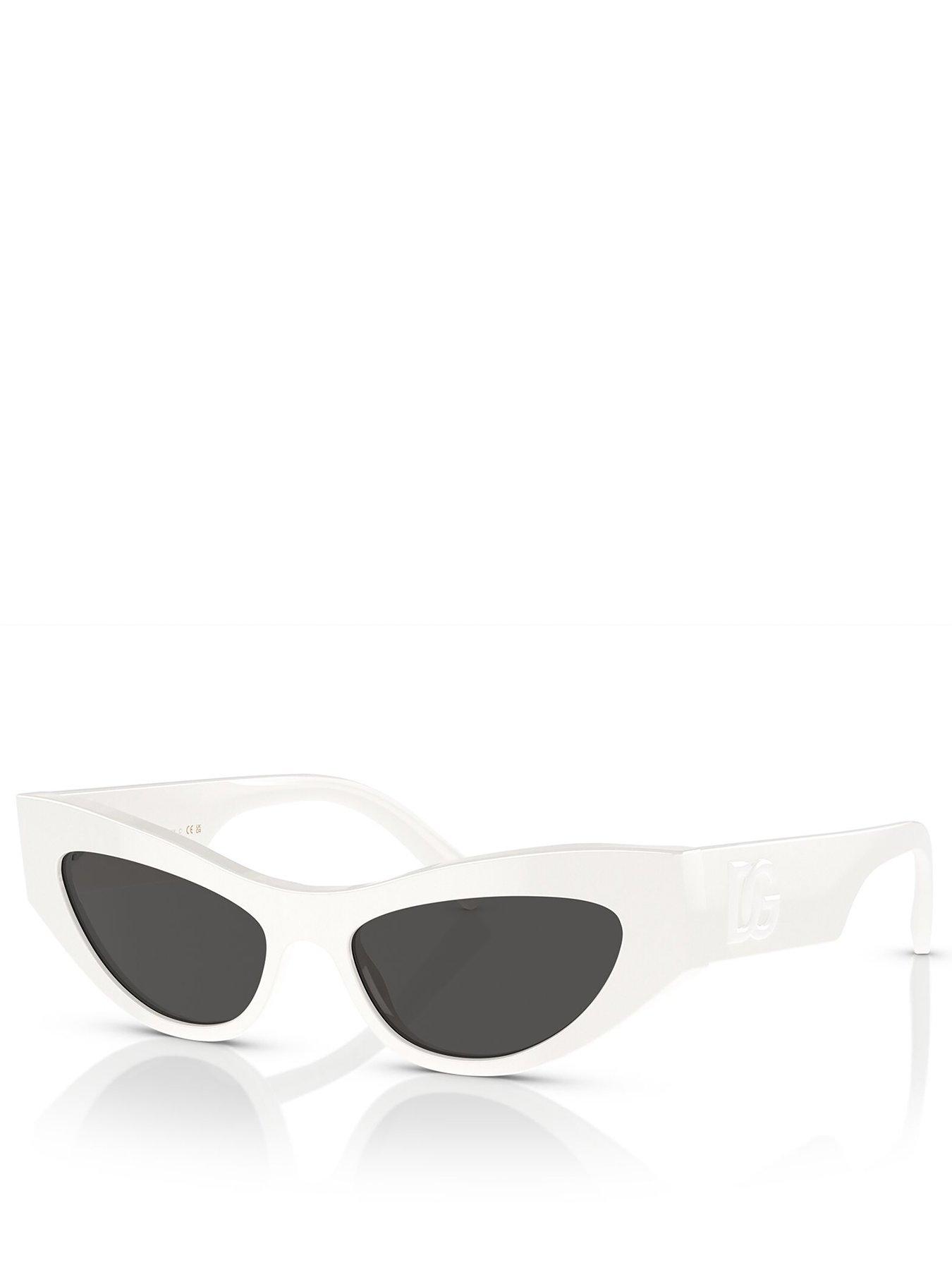 Image 1 of 4 of Dolce & Gabbana Dolce &amp; Gabbana Oval Sunglasses - White