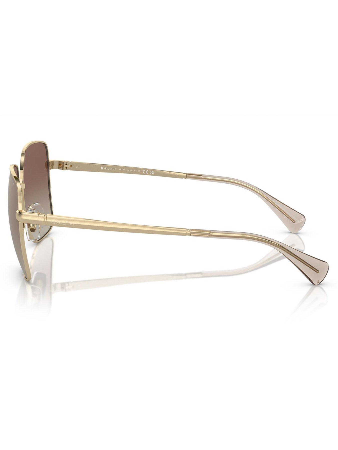 Image 2 of 4 of Ralph Square Gold Frame Sunglasses - Brown
