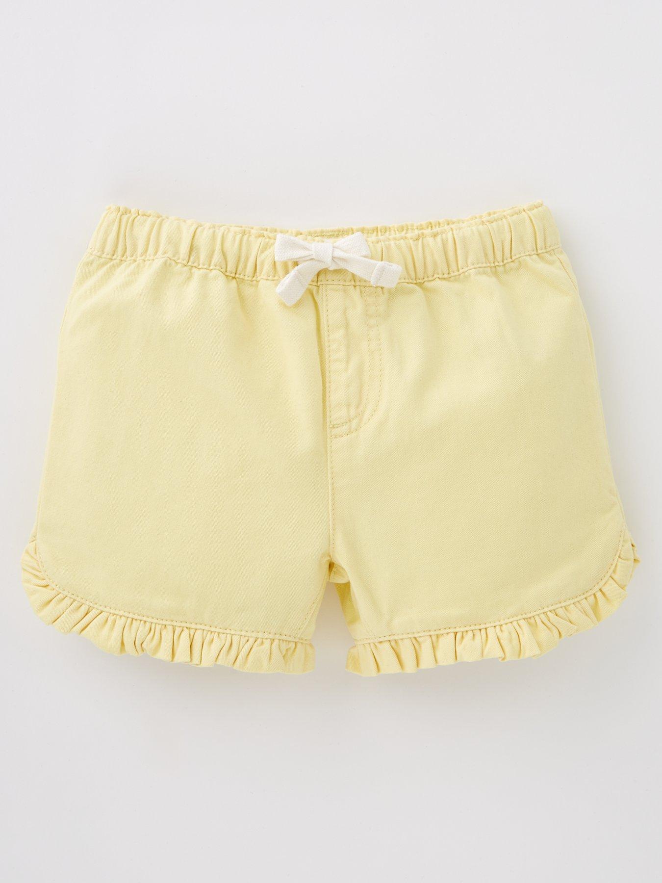 mini-v-by-very-girls-lemon-twill-frill-edge-shorts-yellow