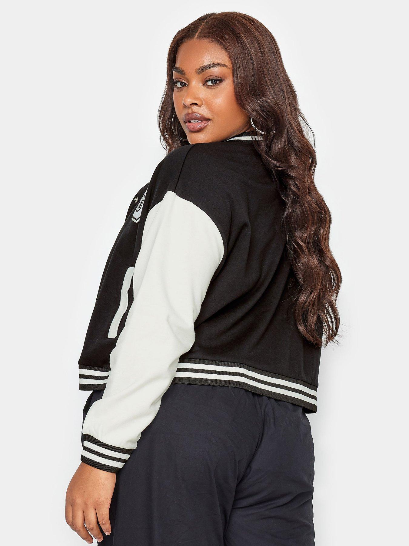 yours-sweat-bomber-jacket-cropped-blackstillFront