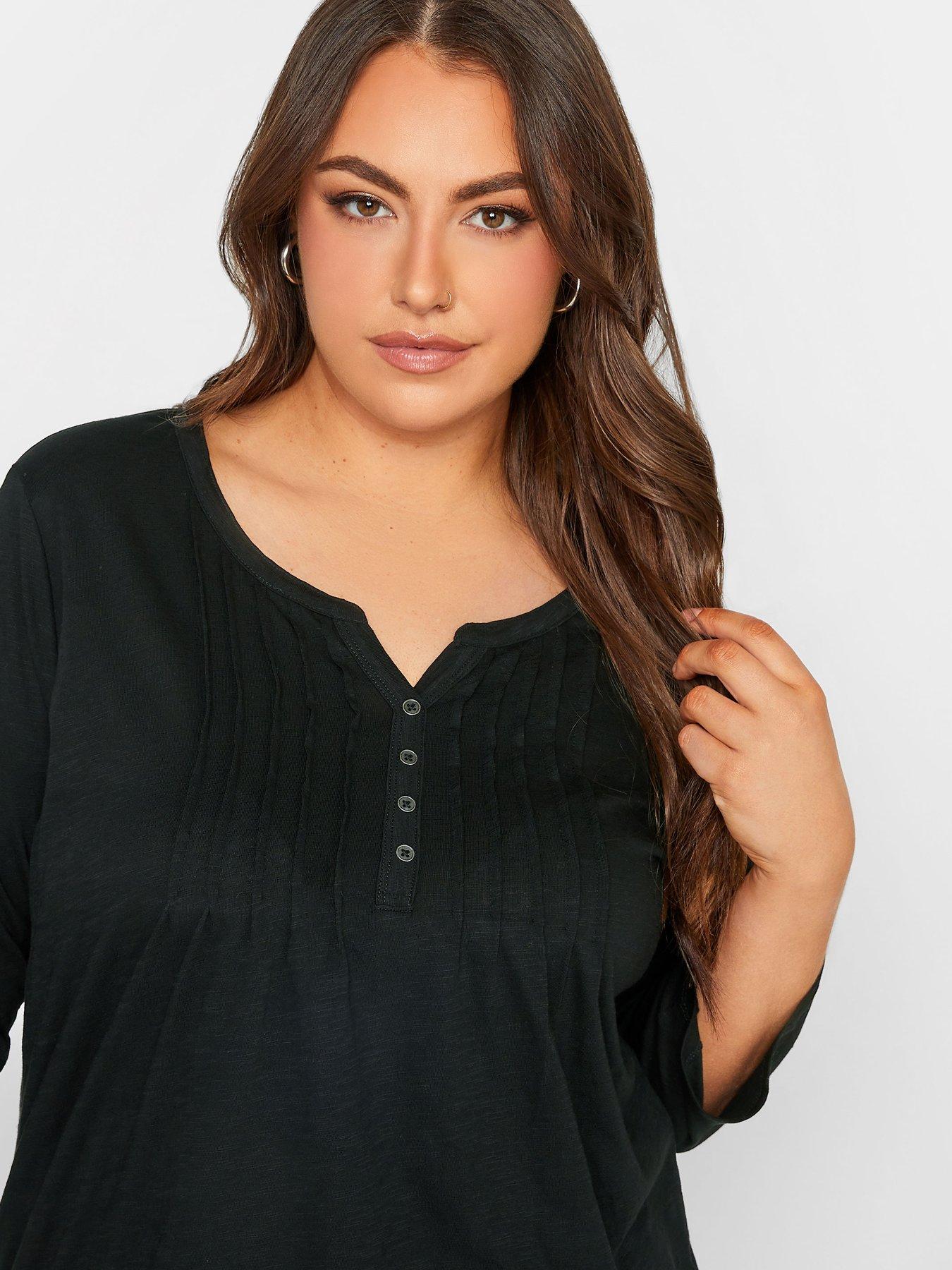 yours-yours-pintuck-henley-blackoutfit