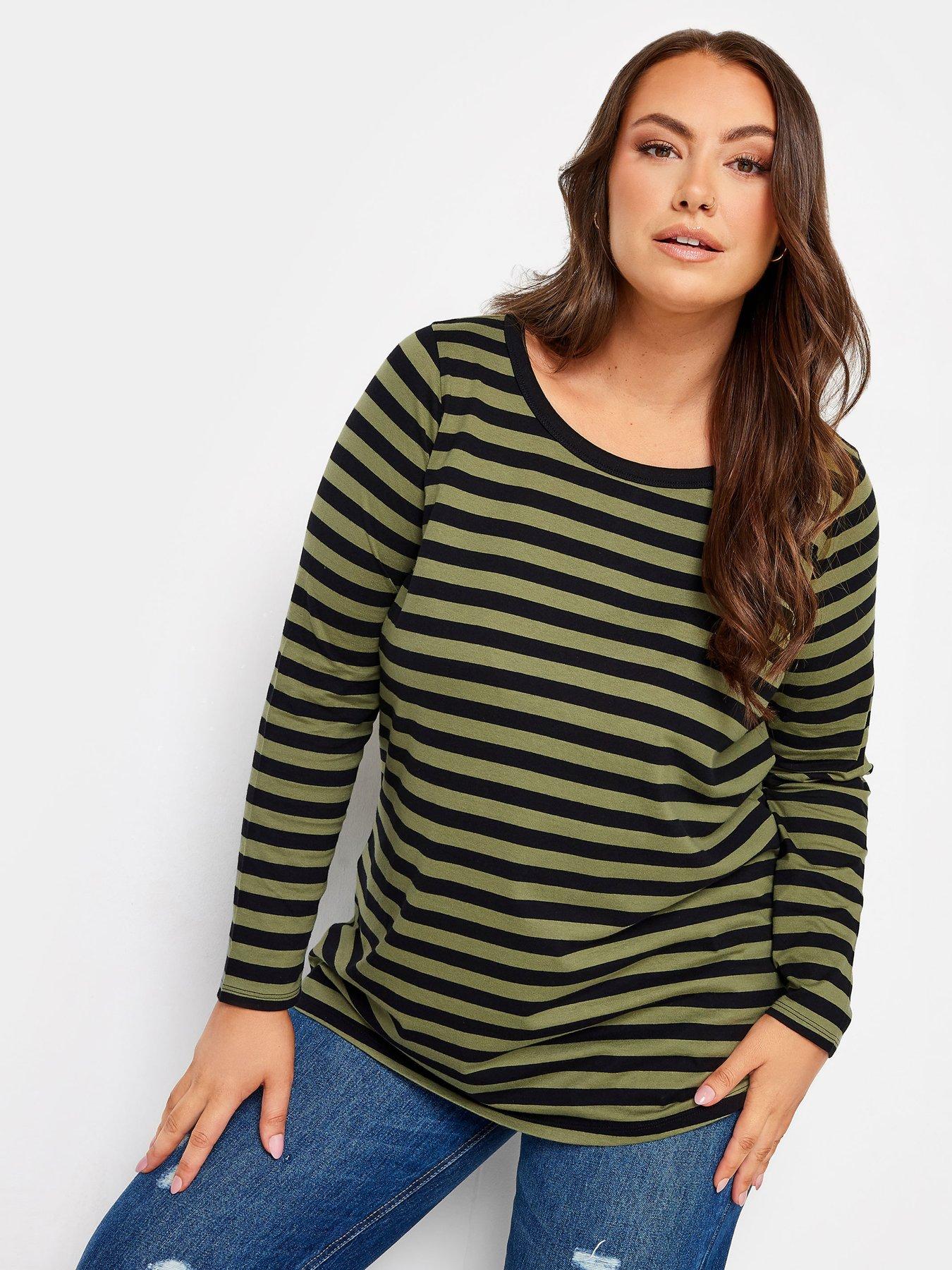 yours-yours-long-sleeve-stripe-tee-khakiblack