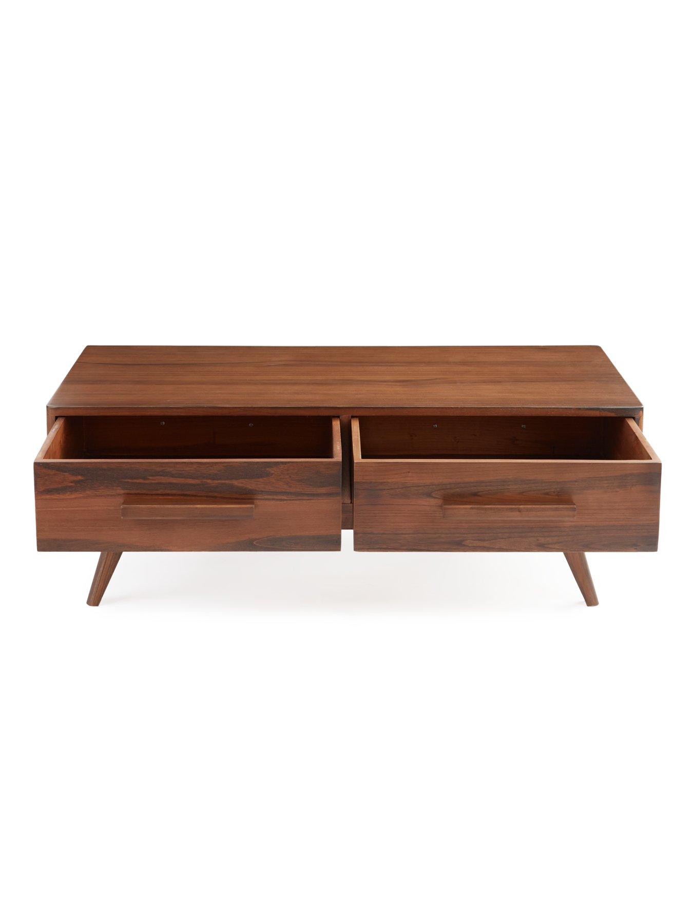 Image 4 of 6 of The Very Collection Misha 2 Drawer Coffee Table - Oak - contains Solid Wood
