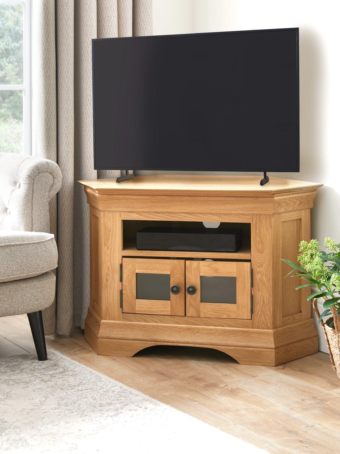 Oak veneer deals corner tv unit