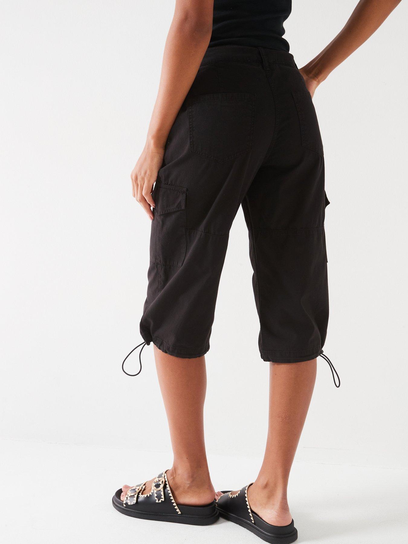 v-by-very-poplin-cargo-longline-shorts-blackstillFront