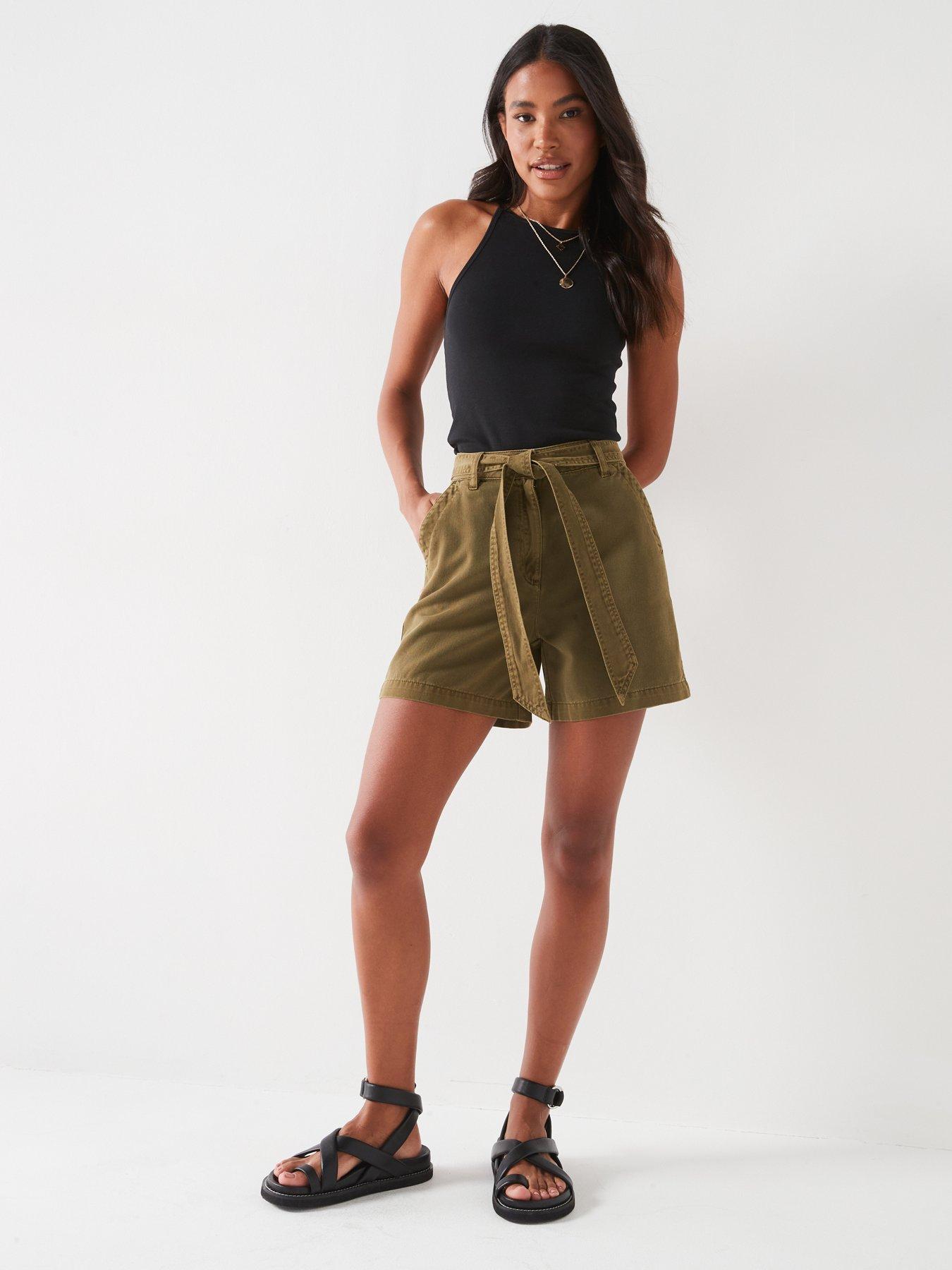 v-by-very-belted-casual-shorts-khakiback