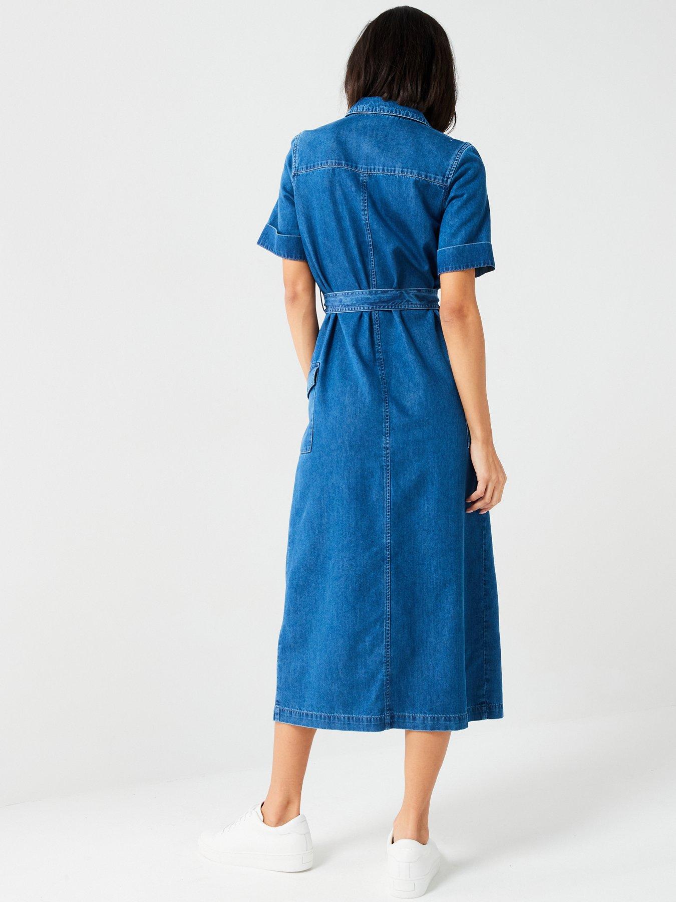 v-by-very-denim-midi-shirt-dress-bluestillFront