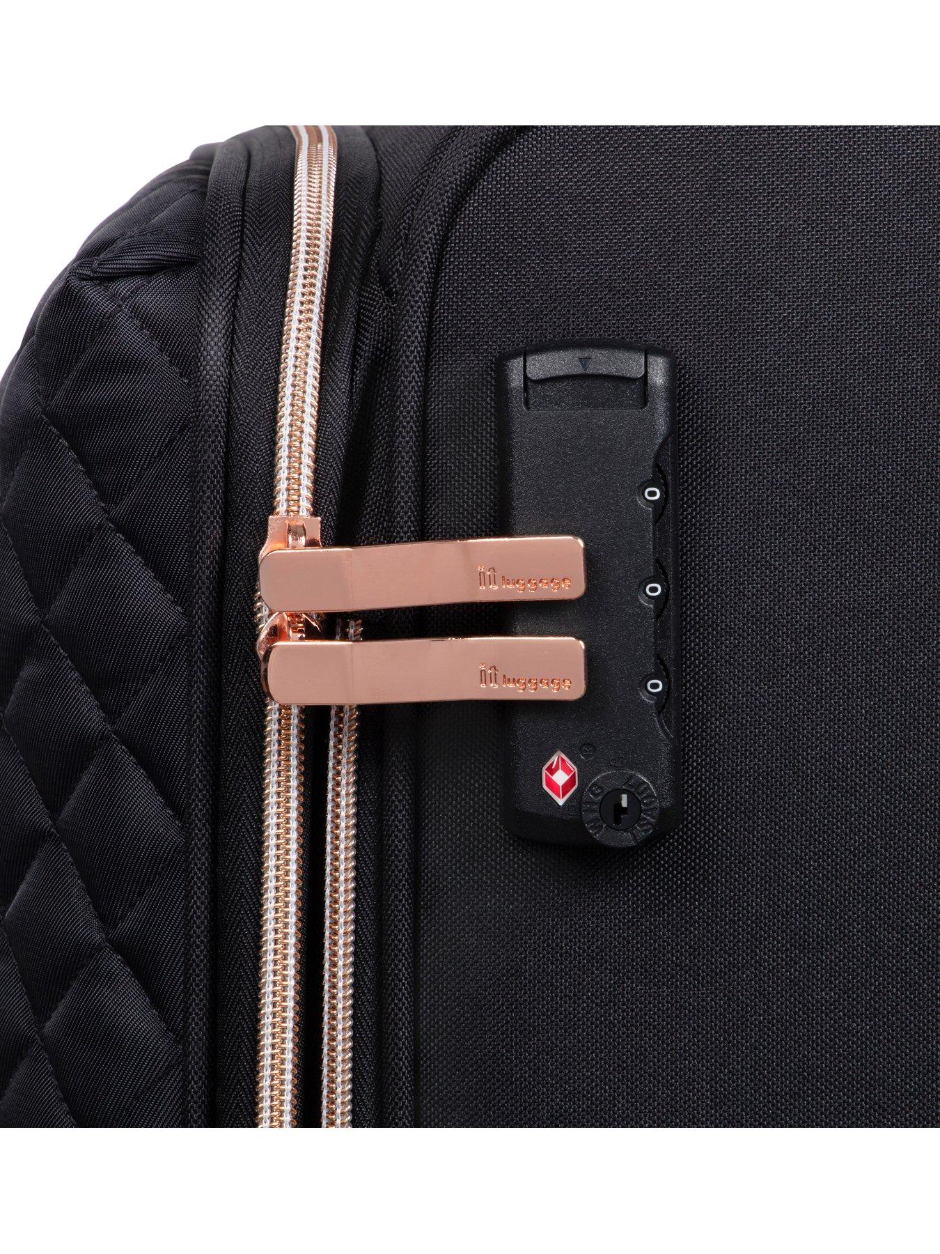Image 7 of 7 of it Luggage Divinity Black Medium Suitcase with TSA Lock