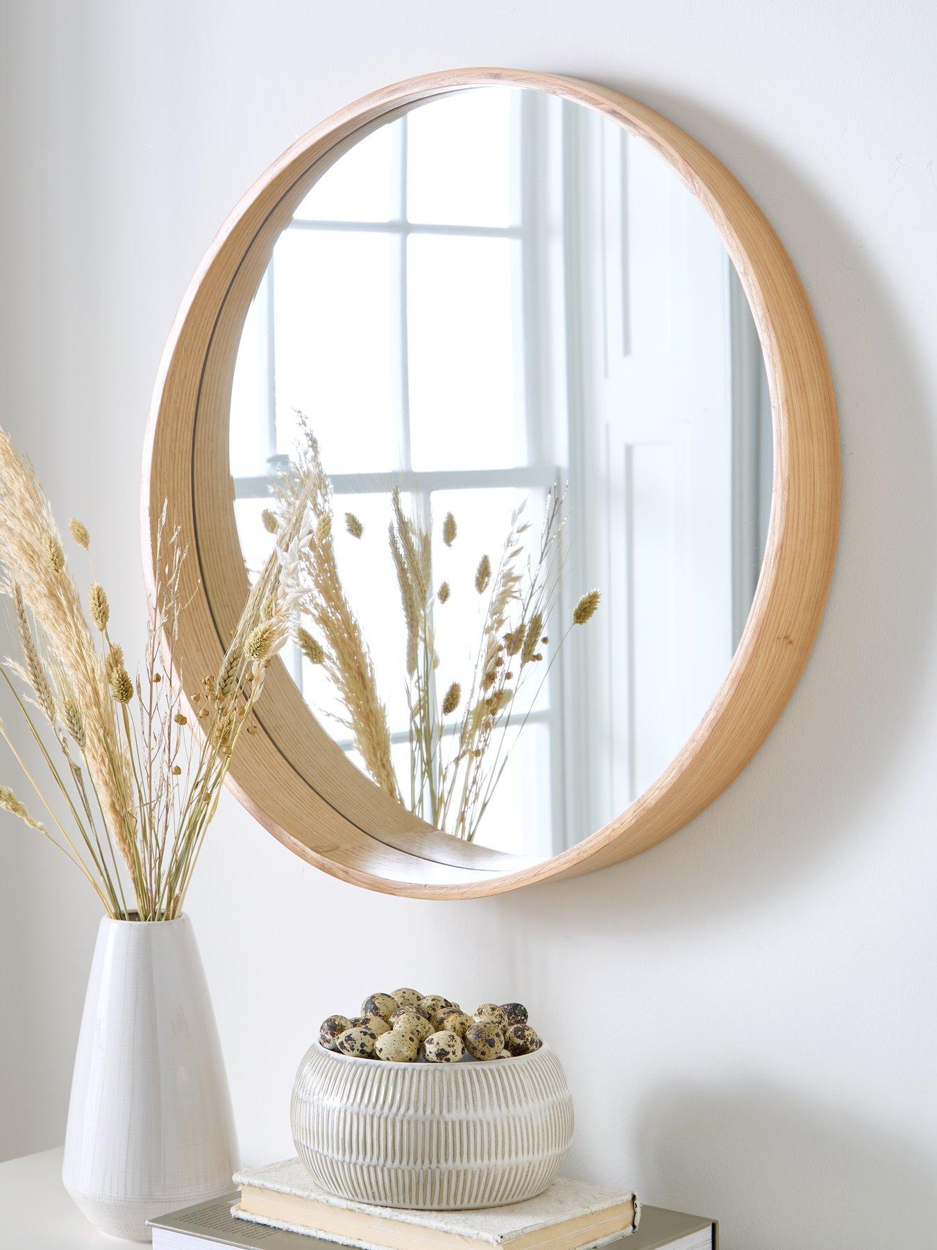 Image 1 of 6 of The Very Collection Cesa Round Natural Mirror 60cm