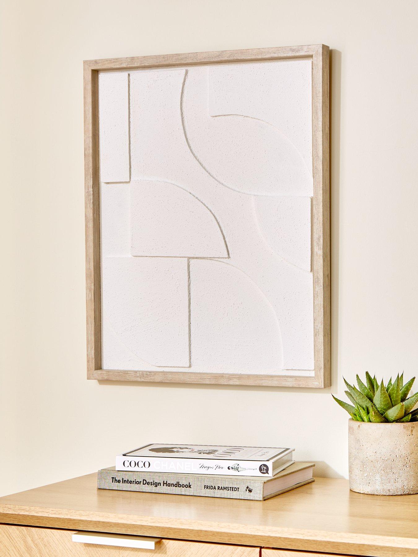 the-very-collection-abstract-white-shape-framed-hand-paint-40x50cm