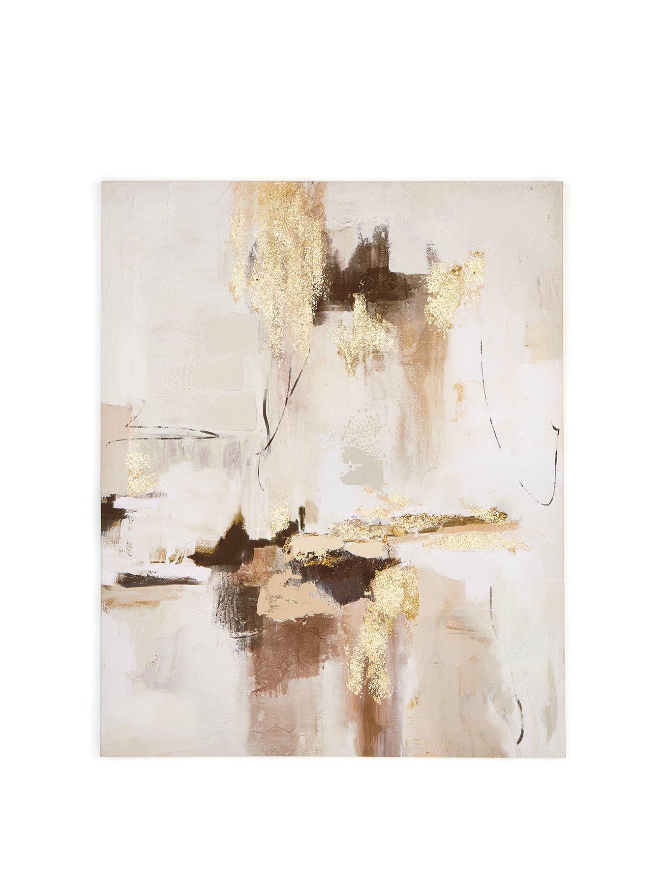 Image 2 of 6 of The Very Collection Abstract Hand Paint/Gold Leaf Canvas 80x100cm - FSC&reg; Certified