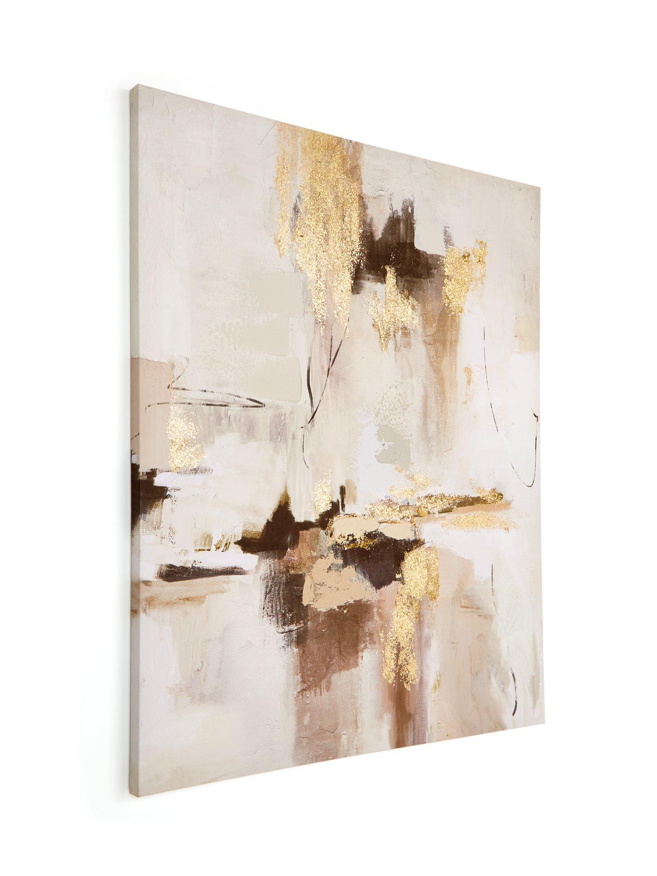 Image 3 of 6 of The Very Collection Abstract Hand Paint/Gold Leaf Canvas 80x100cm - FSC&reg; Certified