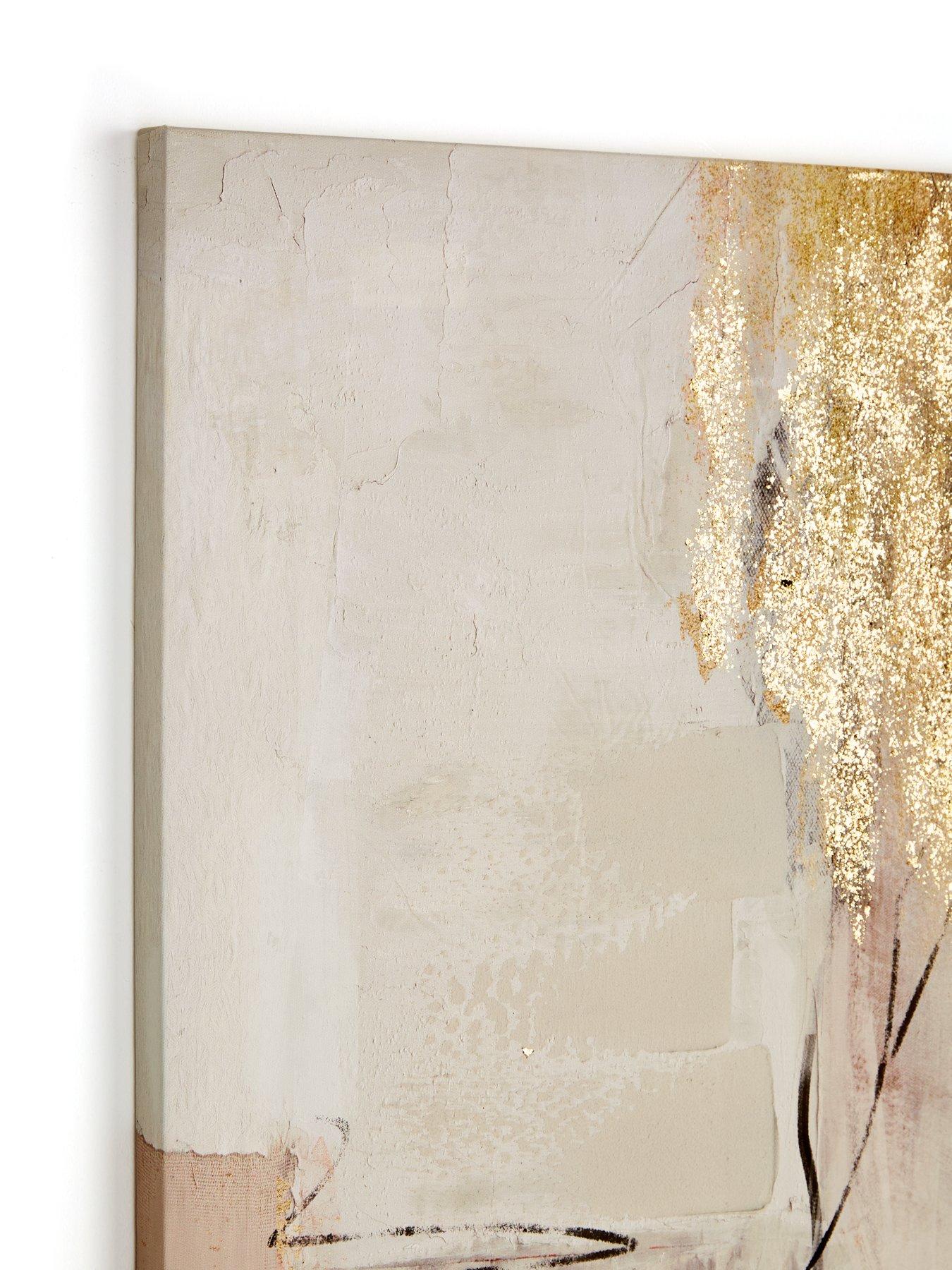 Image 4 of 6 of The Very Collection Abstract Hand Paint/Gold Leaf Canvas 80x100cm - FSC&reg; Certified