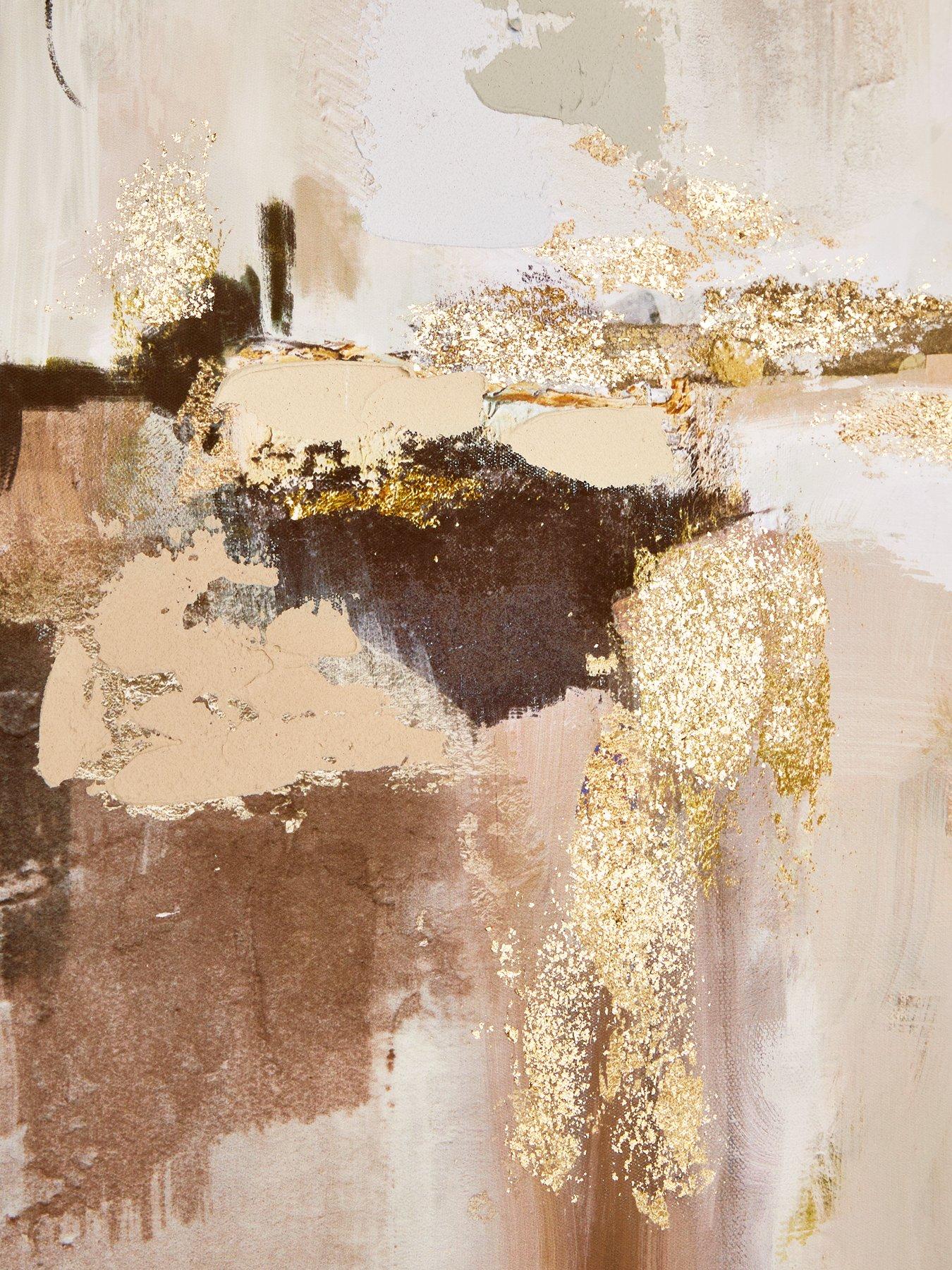 Image 5 of 6 of The Very Collection Abstract Hand Paint/Gold Leaf Canvas 80x100cm - FSC&reg; Certified