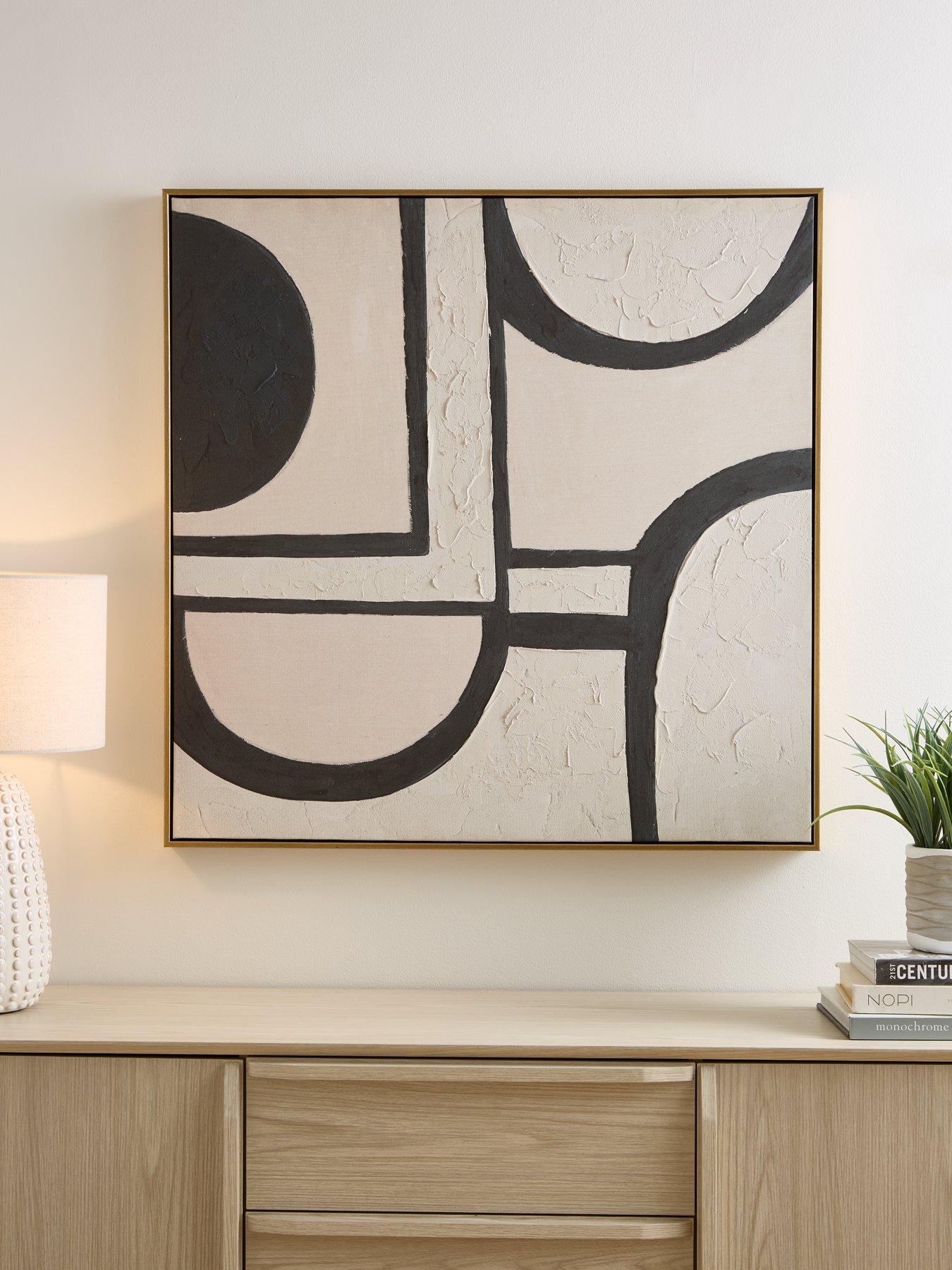 Image 1 of 4 of Very Home Abstract Shapes Framed Printed Canvas 80x80cm