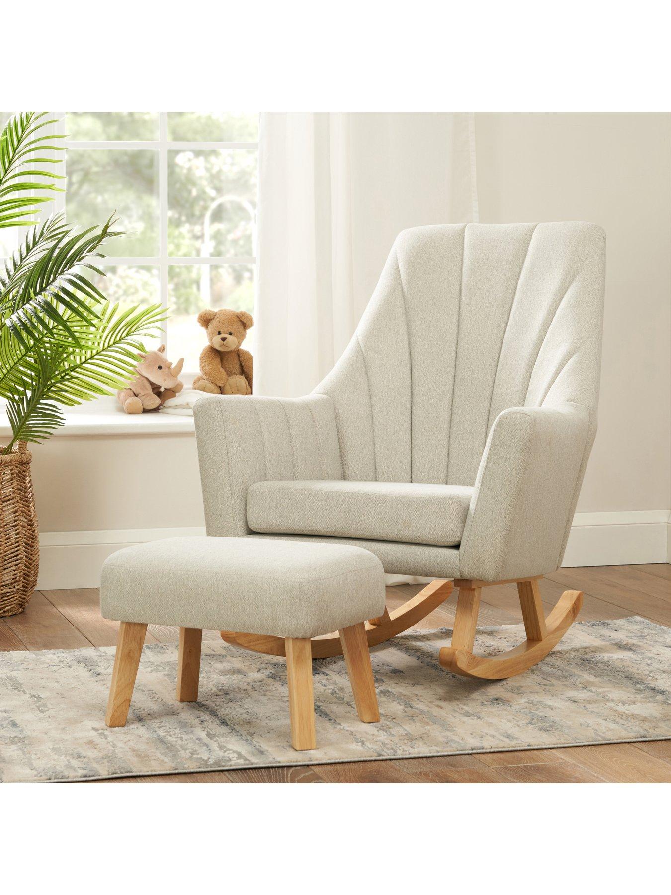 undefined Jonah Rocking Nursing Chair with Footstool- Pebble