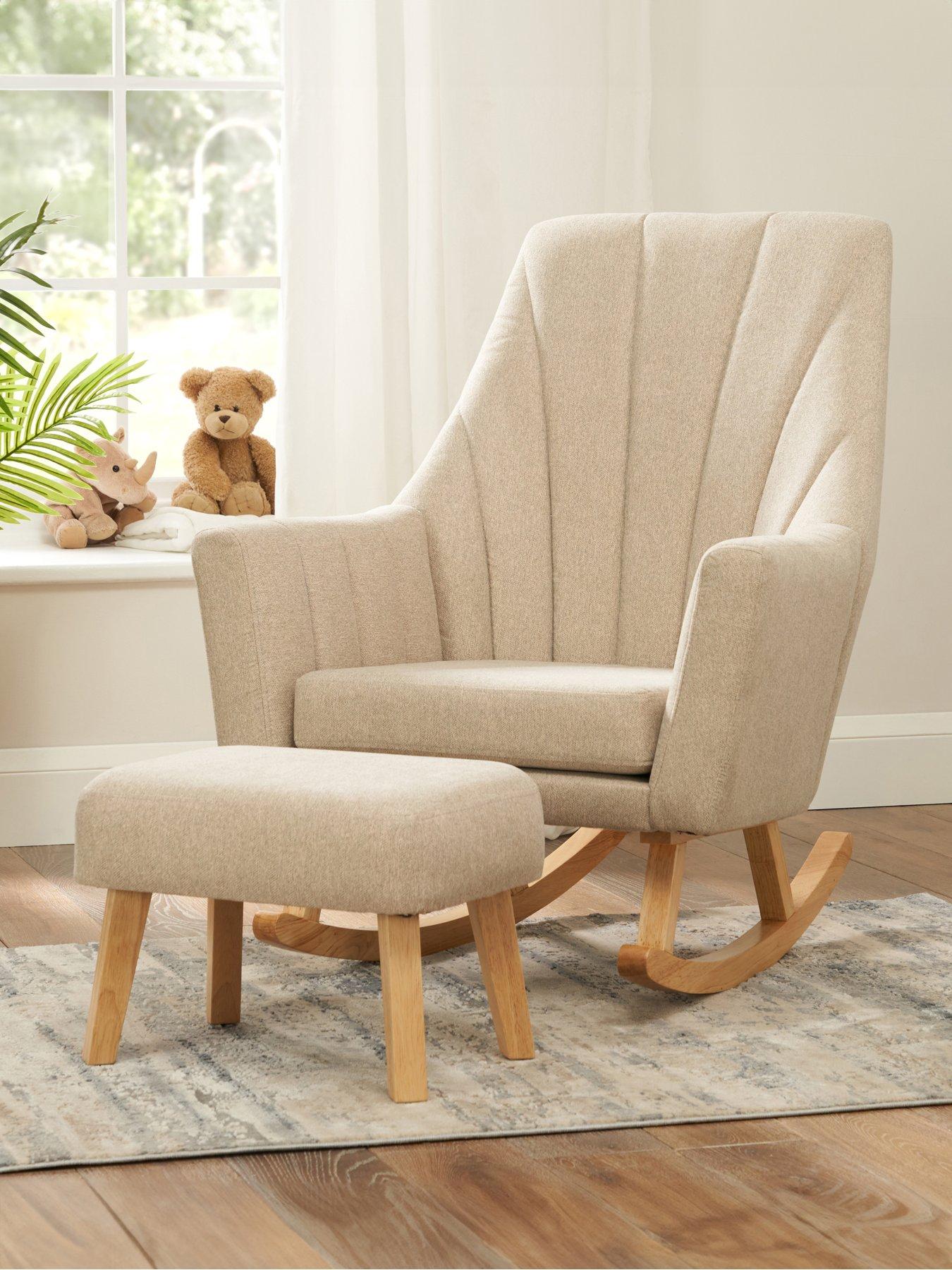 Tutti Bambini Jonah Rocking Nursing Chair with Footstool- Stone