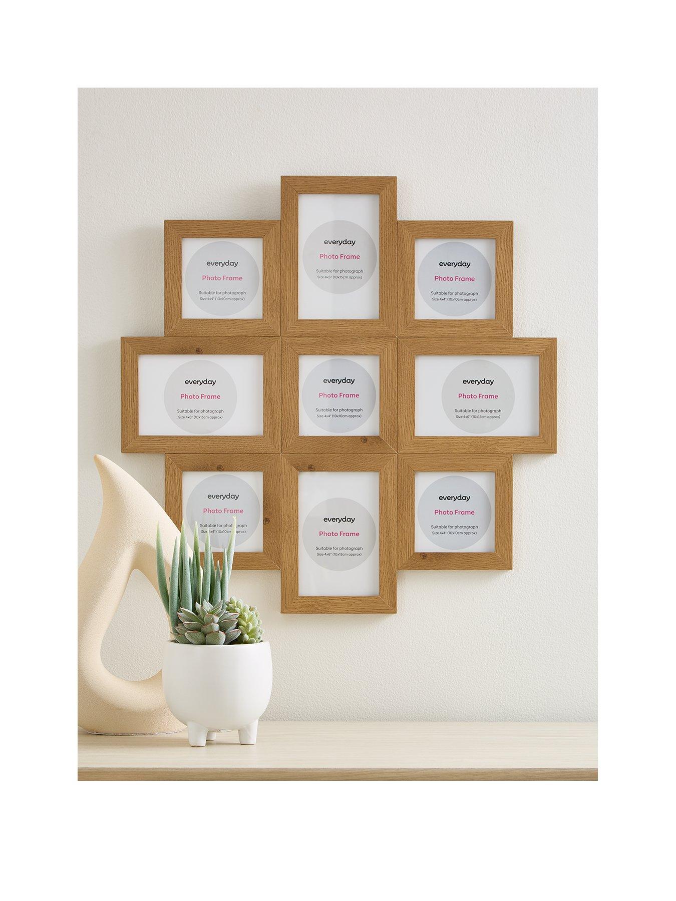Image 1 of 4 of The Very Collection 9 Photo Cluster Gallery Frame - Natural 49x49cm