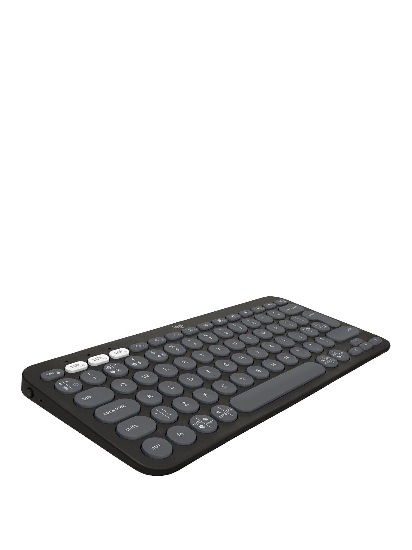 Image 1 of 7 of Logitech Pebble Keys 2 K380s, Multi-Device Bluetooth Wireless Keyboard, Slim and Portable - Graphite