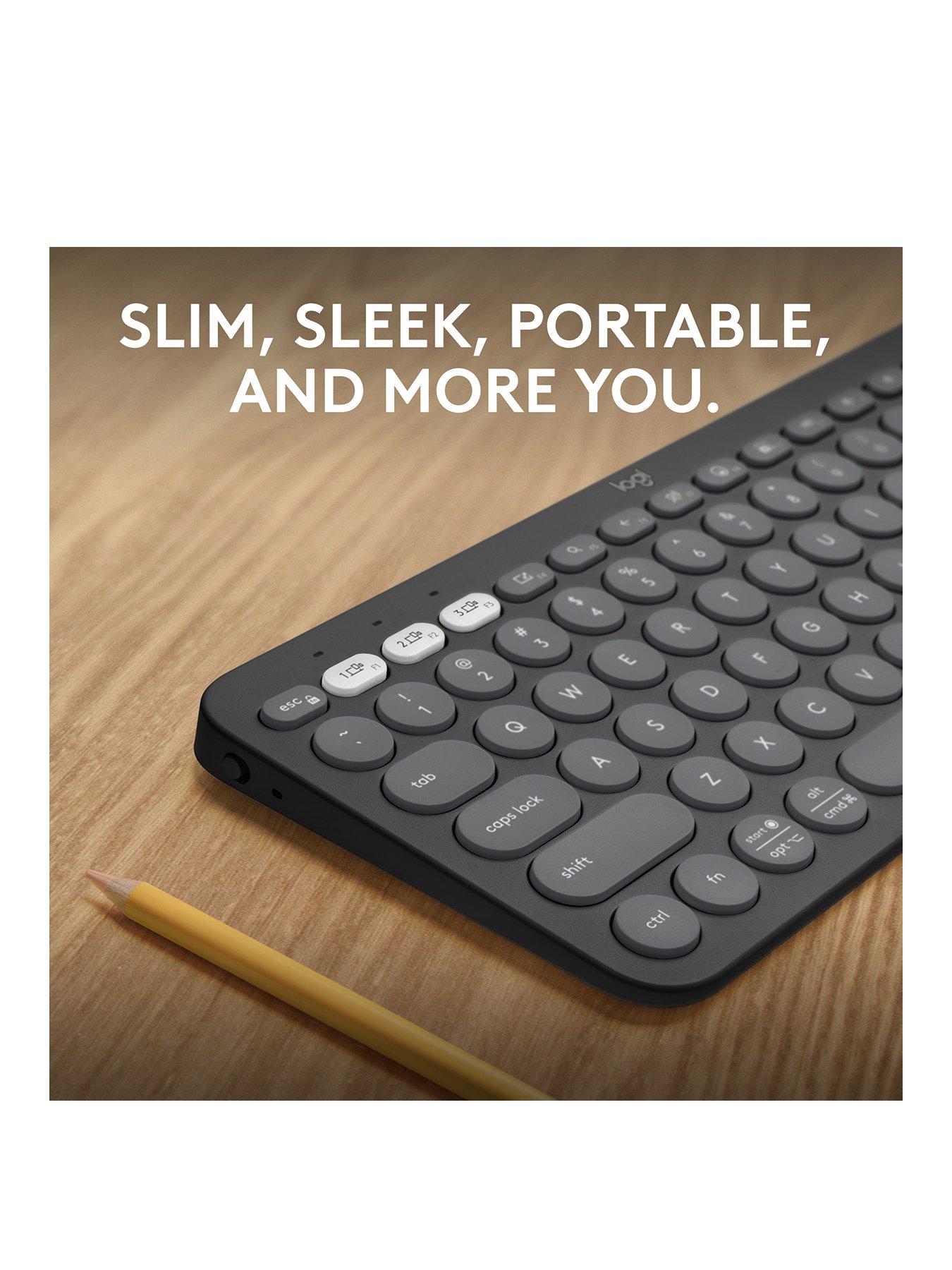 Image 2 of 7 of Logitech Pebble Keys 2 K380s, Multi-Device Bluetooth Wireless Keyboard, Slim and Portable - Graphite