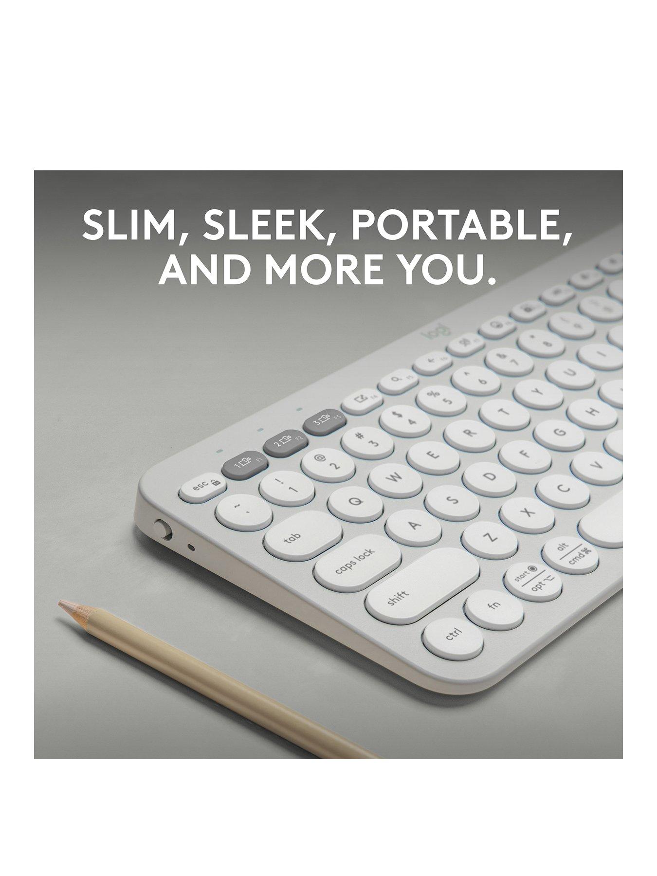 Image 2 of 7 of Logitech Pebble Keys 2 K380s, Multi-Device Bluetooth Wireless Keyboard, Slim and Portable - Off White
