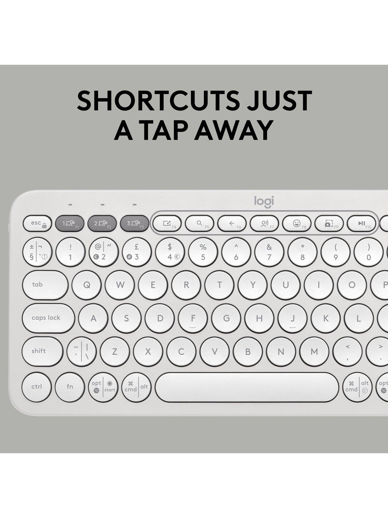 Image 4 of 7 of Logitech Pebble Keys 2 K380s, Multi-Device Bluetooth Wireless Keyboard, Slim and Portable - Off White