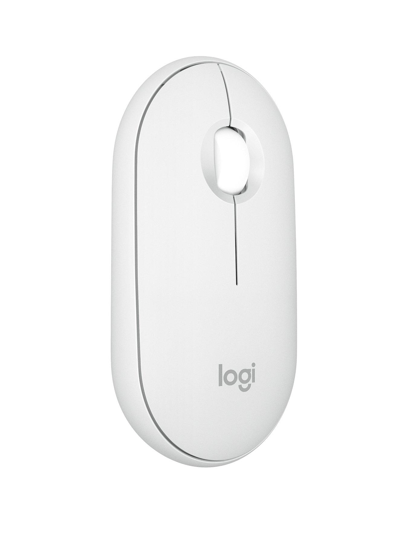 Image 1 of 7 of Logitech Pebble Mouse 2 M350s Slim Bluetooth Wireless Mouse, Lightweight, Quiet Clicks - Off White