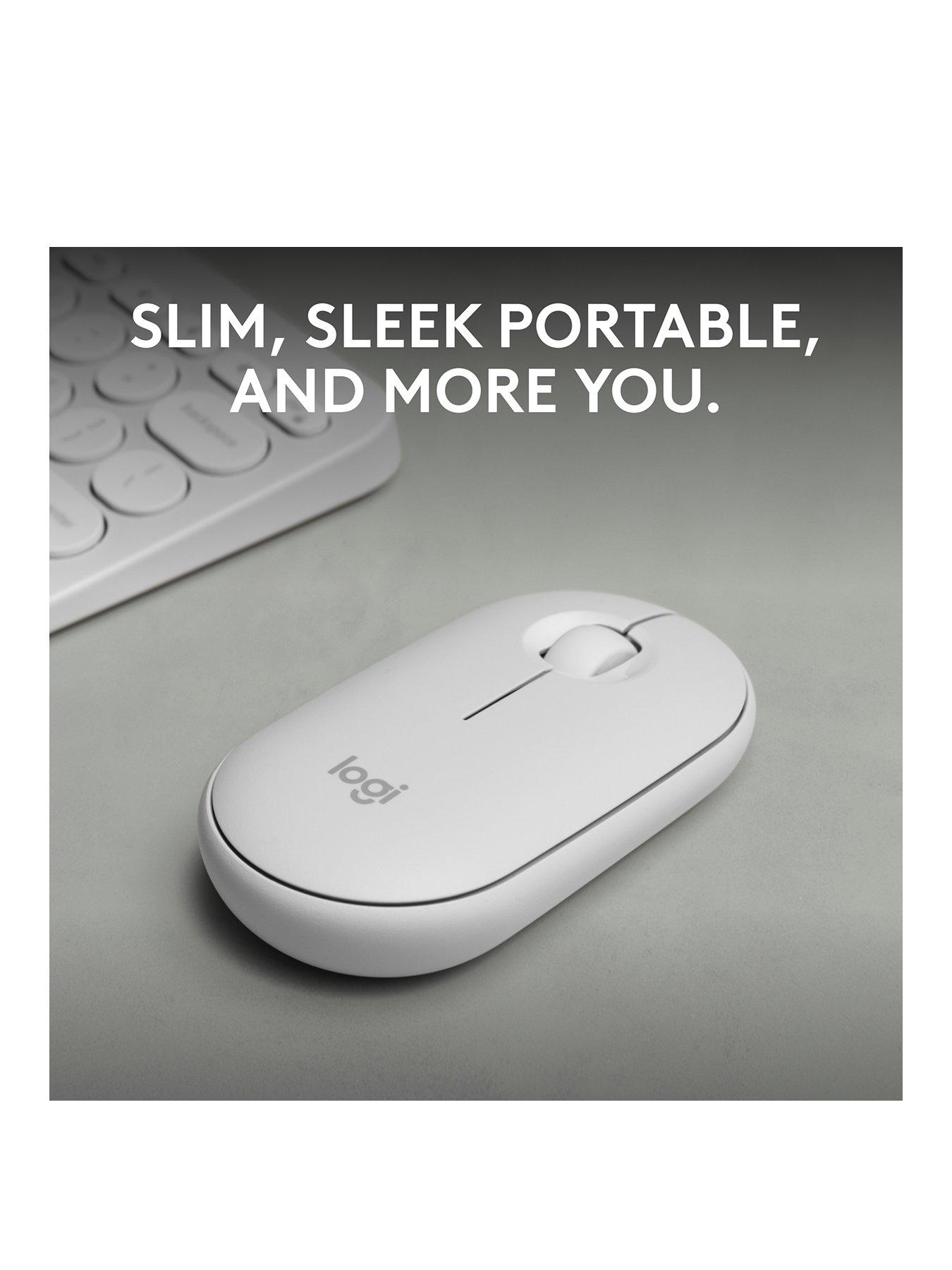 Image 2 of 7 of Logitech Pebble Mouse 2 M350s Slim Bluetooth Wireless Mouse, Lightweight, Quiet Clicks - Off White